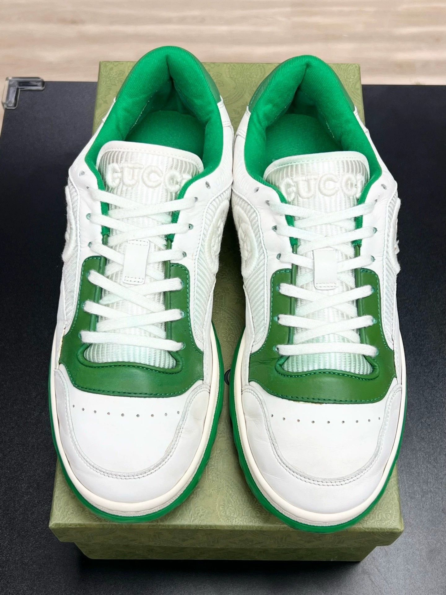 Gucci gucci mc80 low-top sneakers in white green Size US 10 / EU 43 - 3 Thumbnail