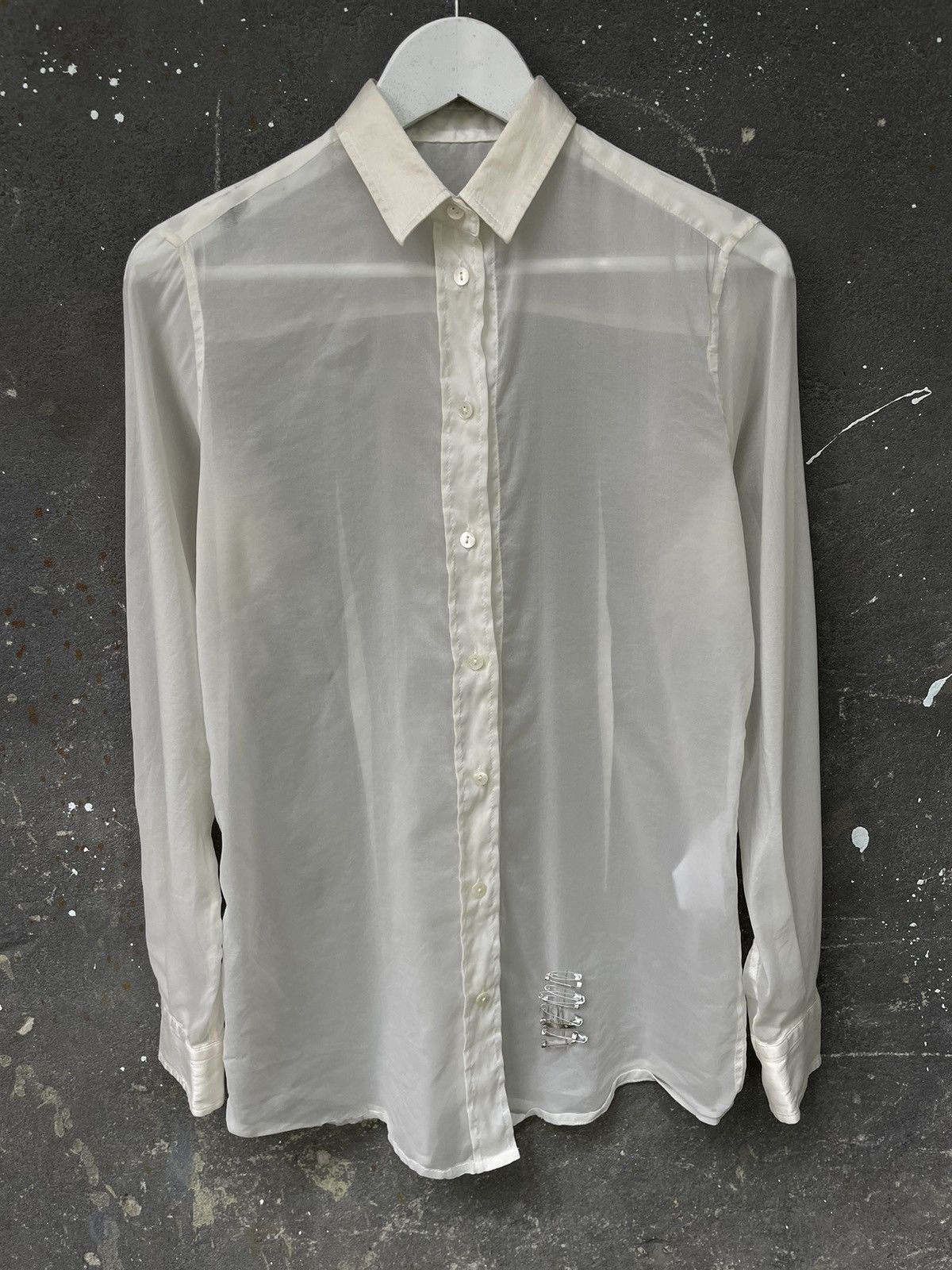 Dolce & Gabbana Transparent Shirt Button Up Gold Silk Mesh