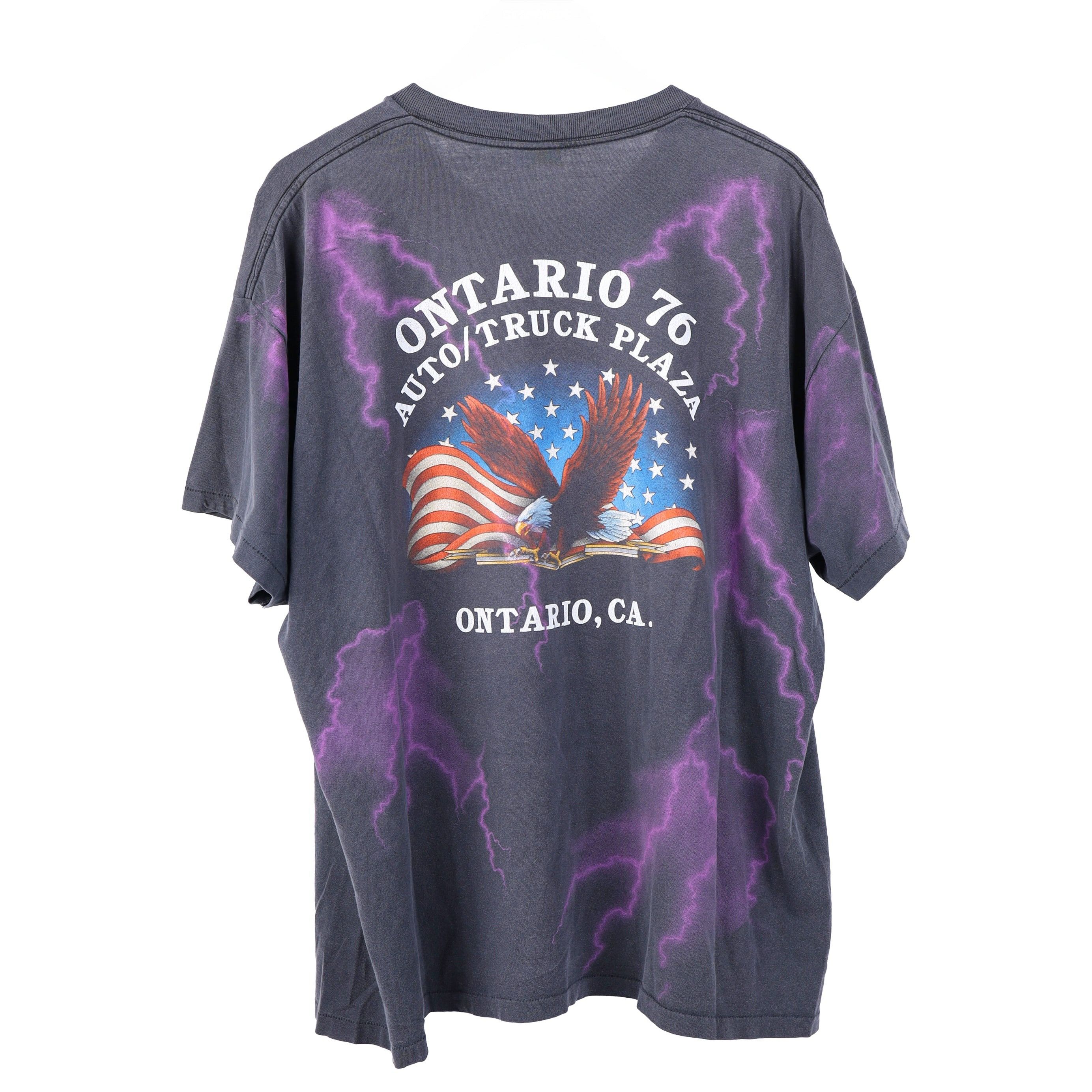 Vintage AMERICAN THUNDER PURPLE MOTORCYCLE GIRL FADED VINTAGE T-SHIR Size US XL / EU 56 / 4 - 2 Thumbnail