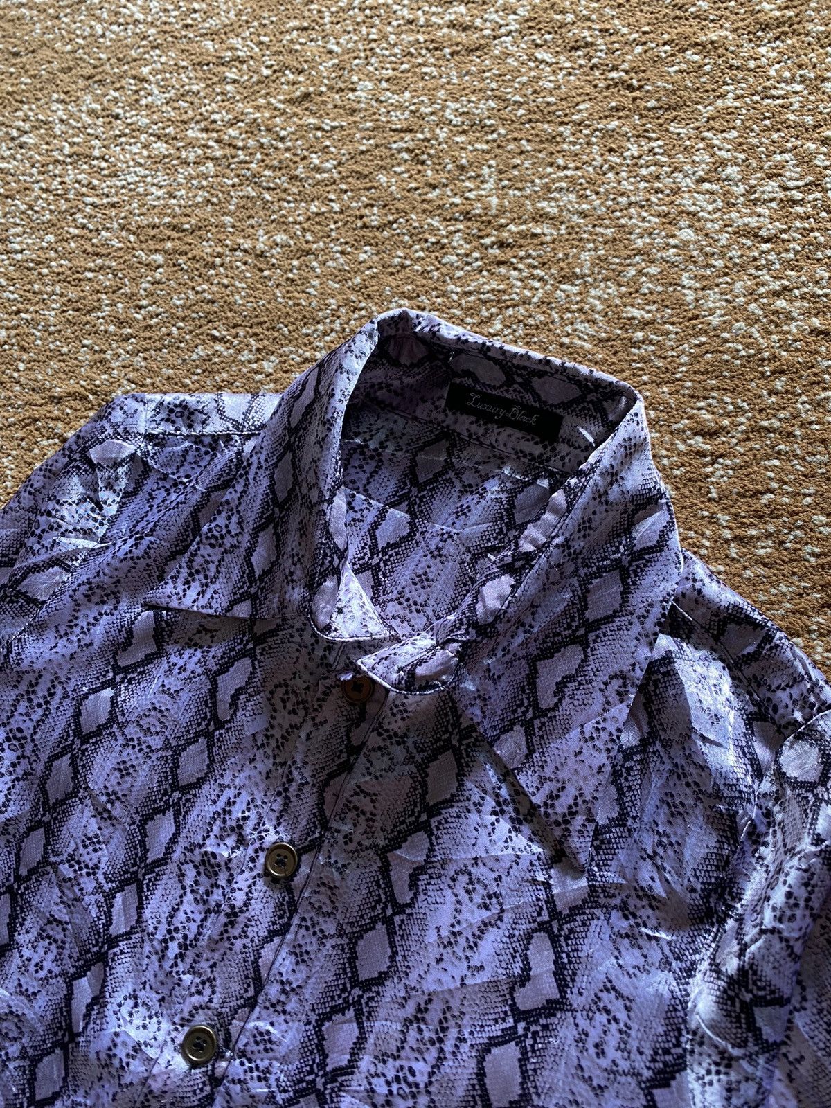 If Six Was Nine Vintage Luxuryblack snakeskin button shirt Size US M / EU 48-50 / 2 - 3 Thumbnail