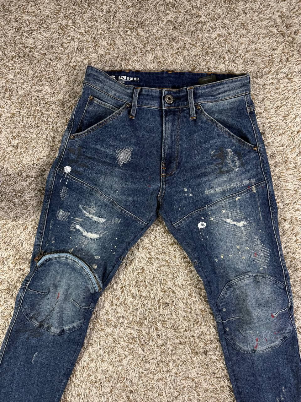 G-Star G-Star RAW 5620 3D Zip Knee Skinny Distressed Size US 29 - 2 Thumbnail