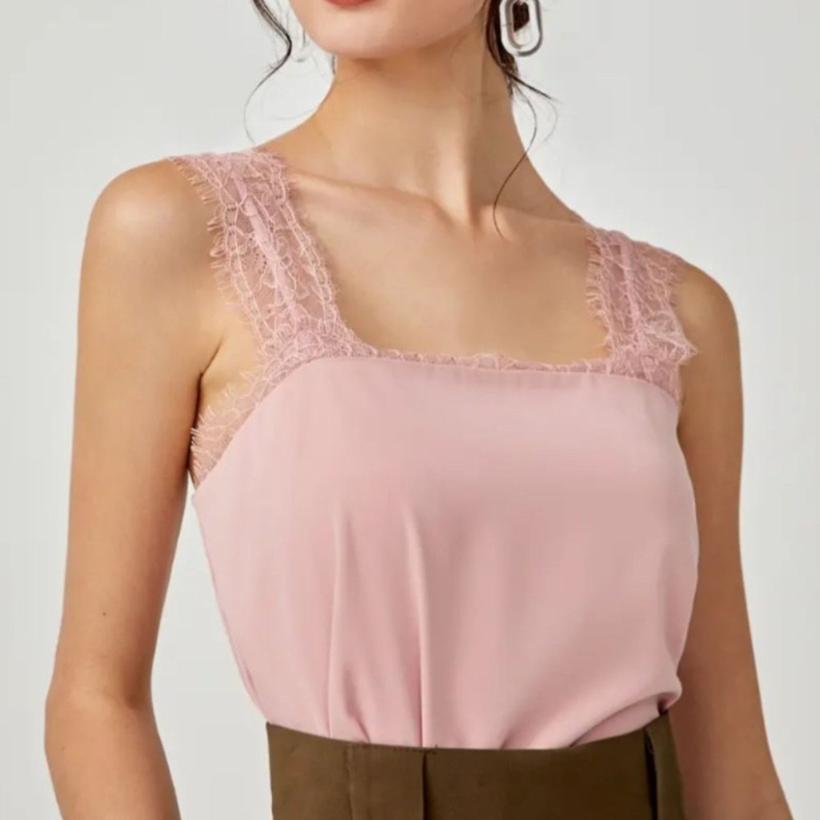 Other Love Bonito Pink Amara Lace Trim Camisole Size M / US 6-8 / IT 42-44 - 2 Thumbnail