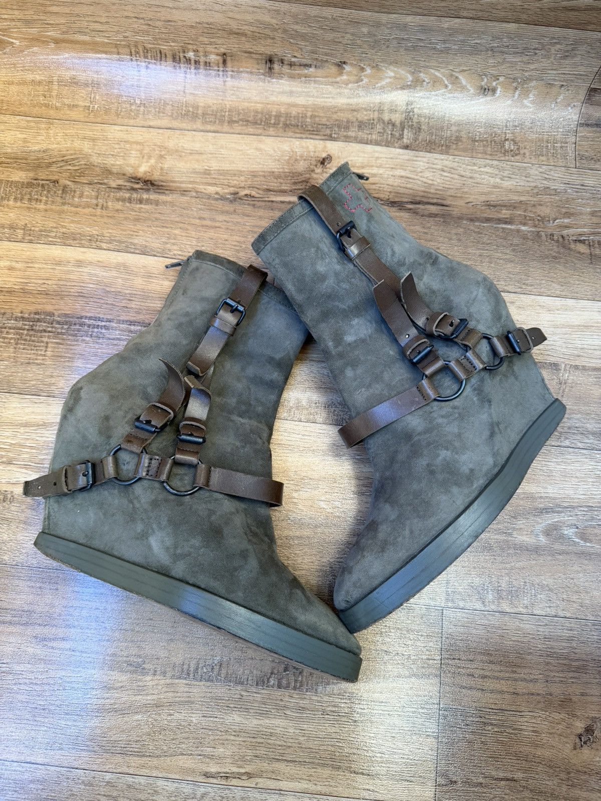 A.F. Vandevorst A.F.VANDEVORST Strapped Leather Fetish Boots Size US 8 / IT 38 - 15 Thumbnail