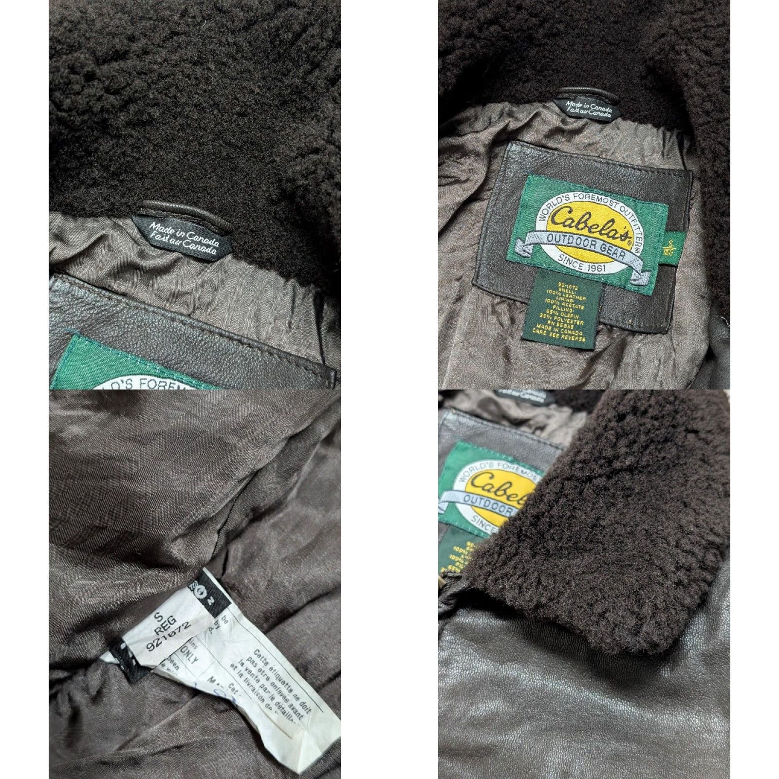 Vintage VINTAGE Cabela's GOATSKIN Leather BOMBER Jacket Brown Mens S Size US S / EU 44-46 / 1 - 8 Thumbnail