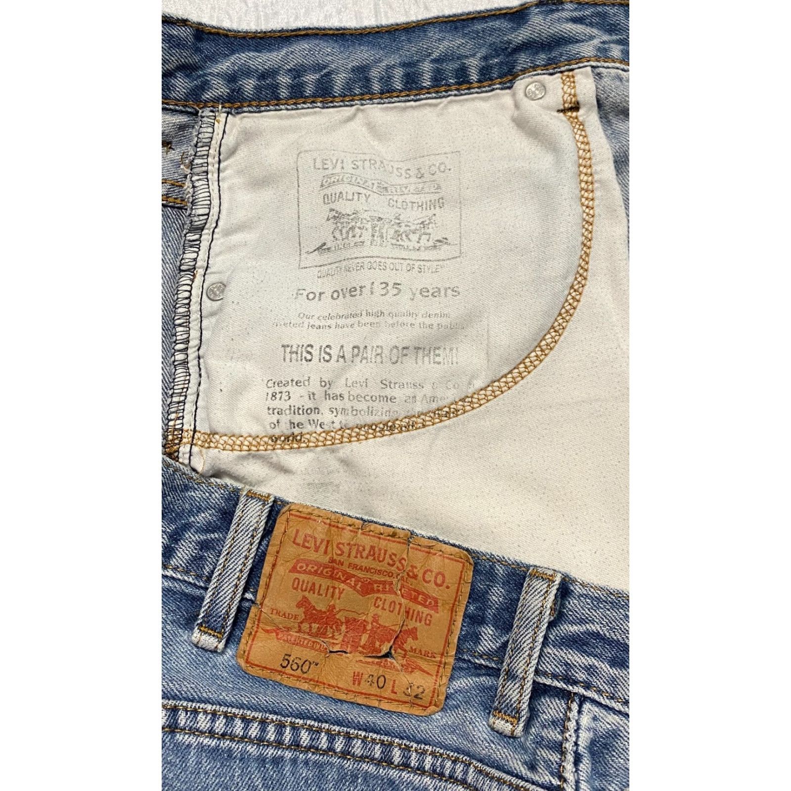 Levi's VINTAGE Levi's 560 Jeans Mens 40x32 Blue Comfort Fit Baggy 90s Grunge Levi's 500 Series Mens Jeans Blue Size US 40 / EU 56 - 6 Thumbnail