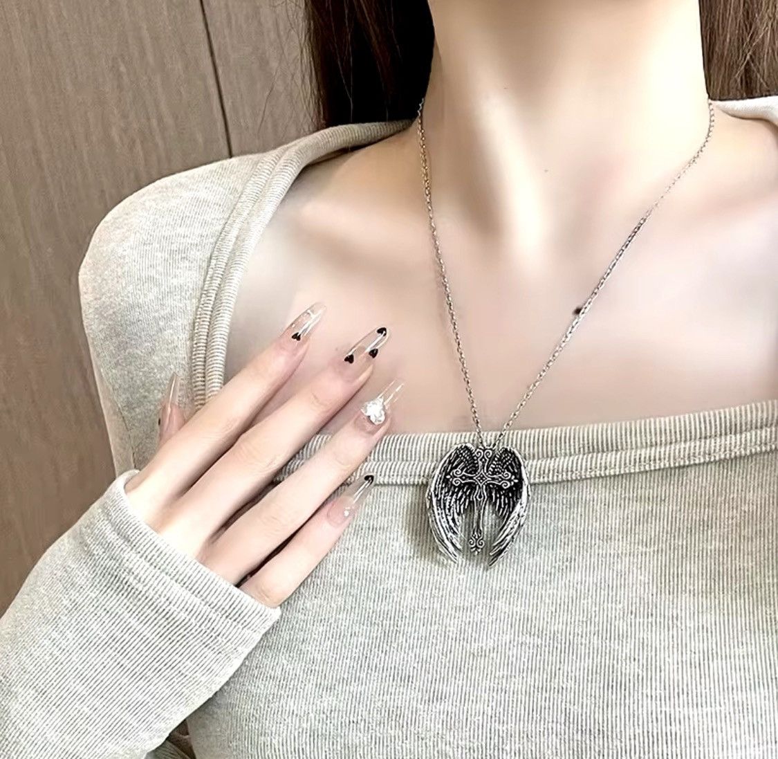Other angel wing cross necklace Size ONE SIZE - 1 Preview