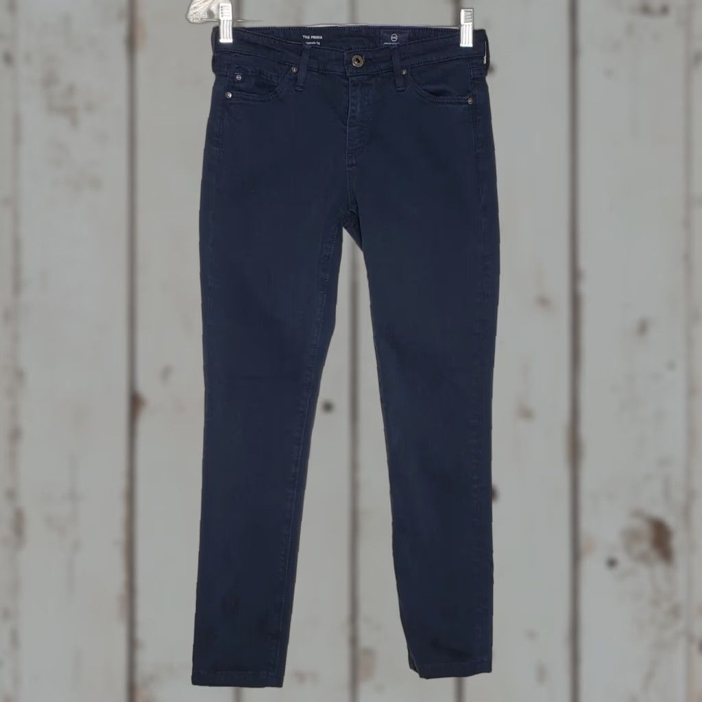 Vintage VINTAGE AG Adriano Goldschmied The Prima Cigarette Leg Jeans Womens 25R Dark Blue Velvety Stretch Material Slim Ankle Jegging 26 Inseam Women Size 42" / US 20 - 1 Thumbnail