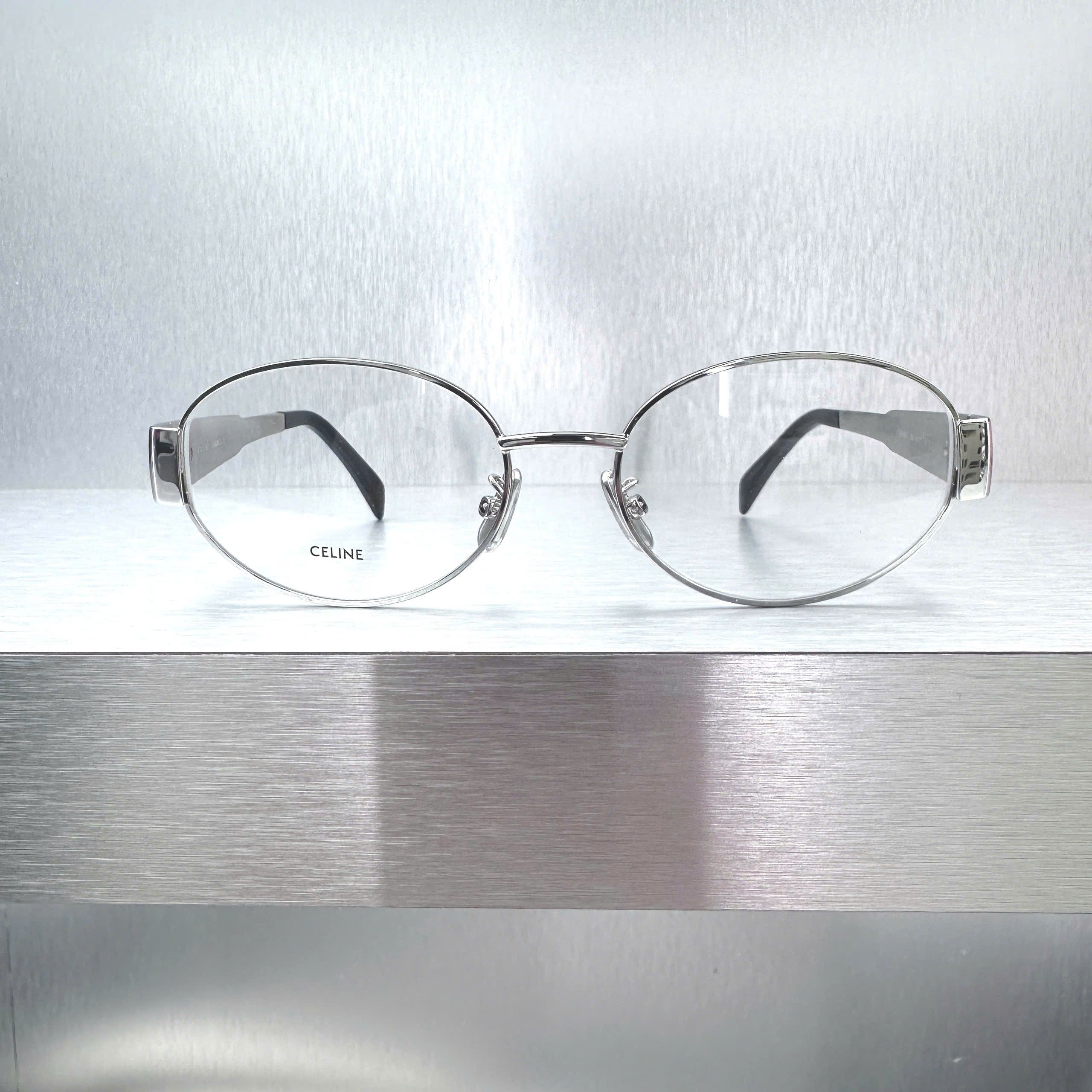 Celine CELINE Metal Triomphe CL50140U 016 Oval Glasses SILVER Size ONE SIZE - 4 Thumbnail