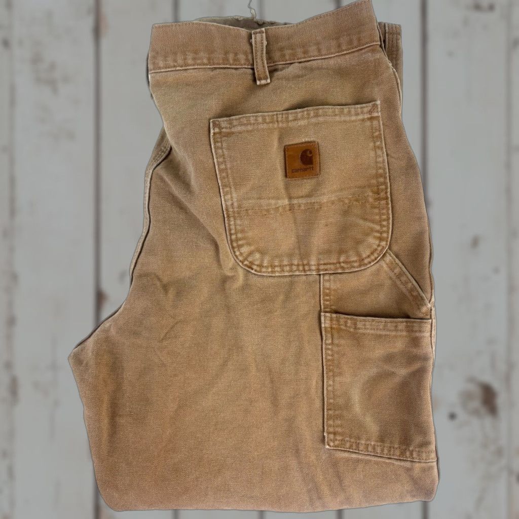 Carhartt Carhartt Carpenter Pants Mens 38x30 100% Cotton Canvas Workwear Straight Fit Brown Tan 5-Pocket Cargo Jeans-like Trousers Size US 38 / EU 54 - 1 Thumbnail