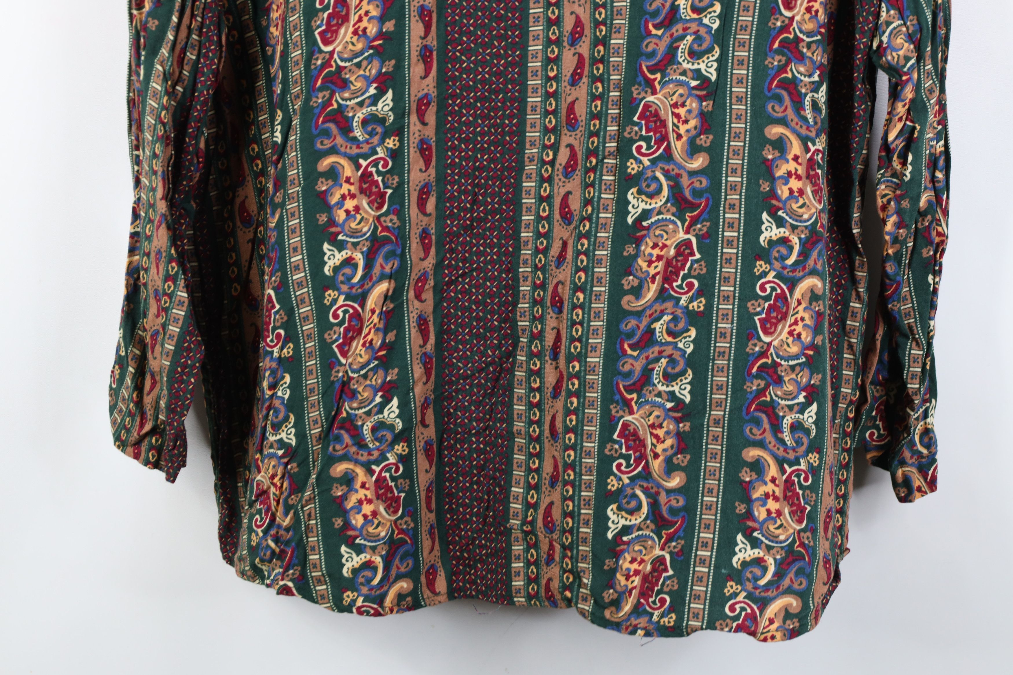 Vintage Vintage 90s Streetwear Gabardine Collared Button Shirt Size 3XL / US 20-22 - 10 Thumbnail