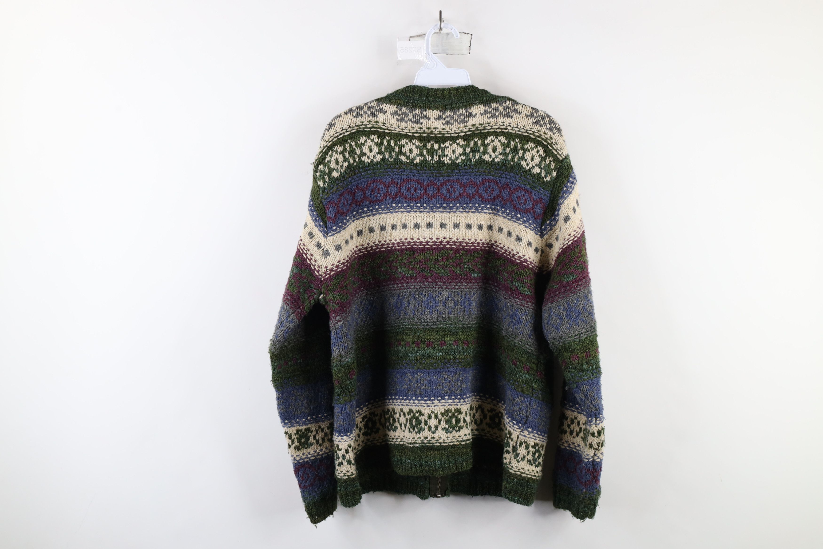 Vintage Vintage 90s Blend Fair Isle Knit Full Zip Cardigan Sweater Size XL / US 12-14 / IT 48-50 - 10 Thumbnail