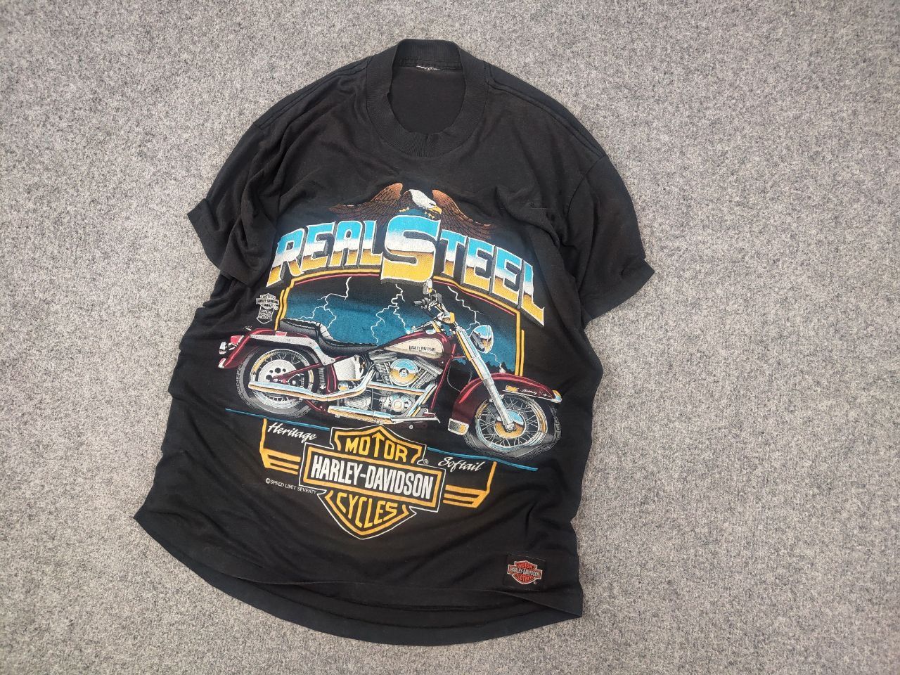 Harley Davidson 80's Harley-Davidson Real Steel Heritage Softail T-shirt Tee Size US M / EU 48-50 / 2 - 3 Thumbnail