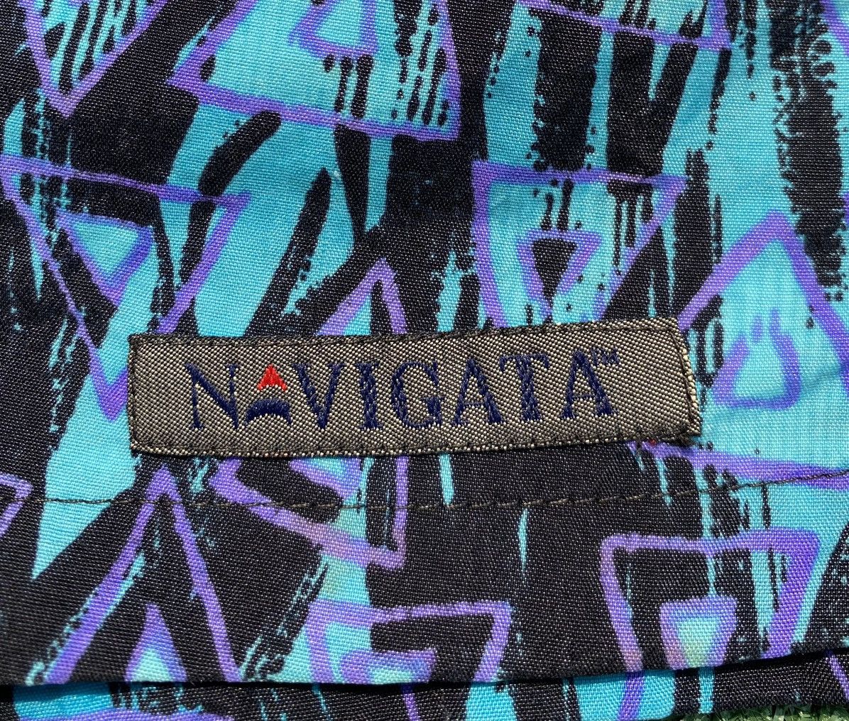 Bugle Boy VTG 90’s Navigata By Bugle Boy Patterned Lined Swim Shorts Size US 38 / EU 54 - 2 Thumbnail