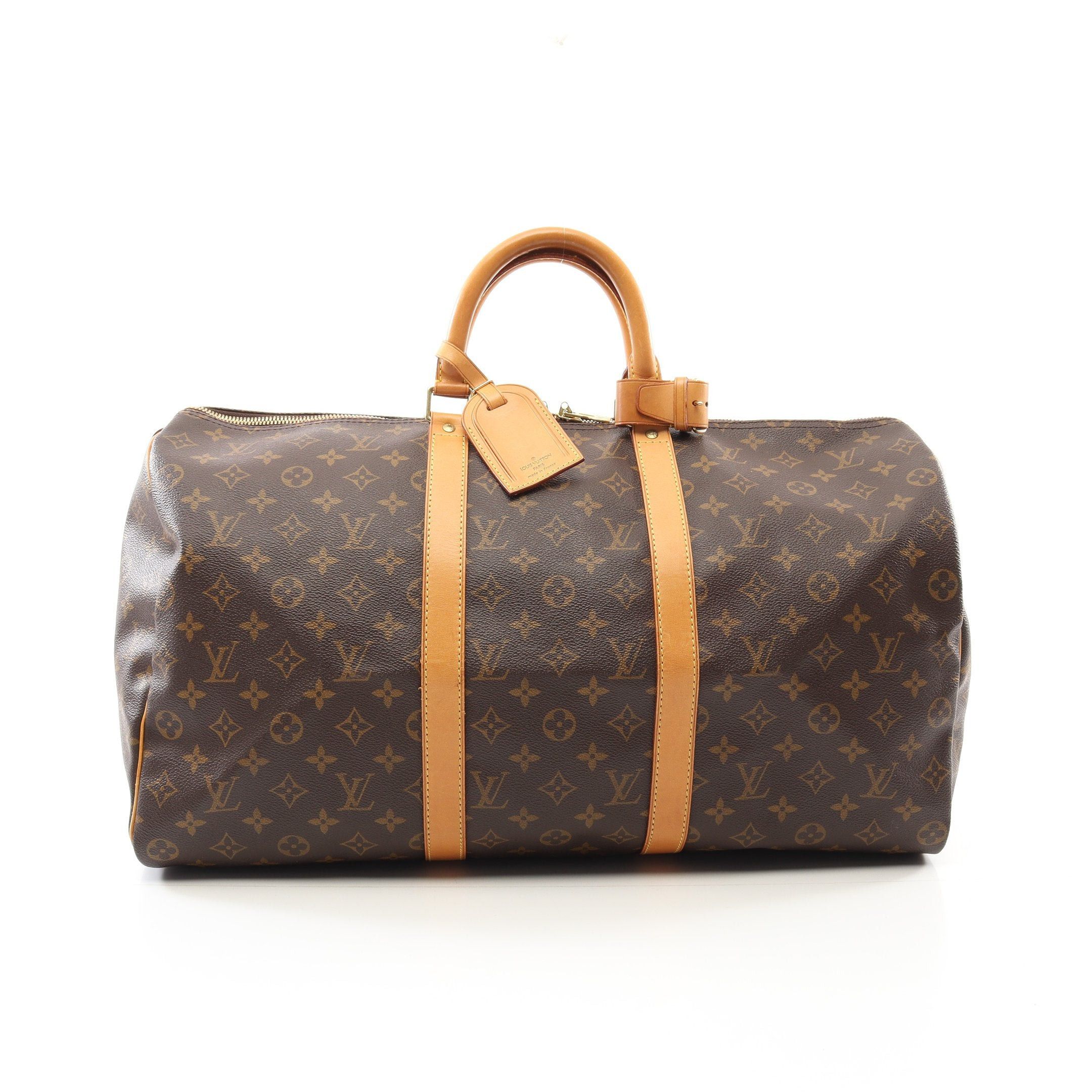 Louis Vuitton Louis Vuitton Keepall 50 Monogram Boston Bag Leather Brown Size ONE SIZE - 1 Thumbnail