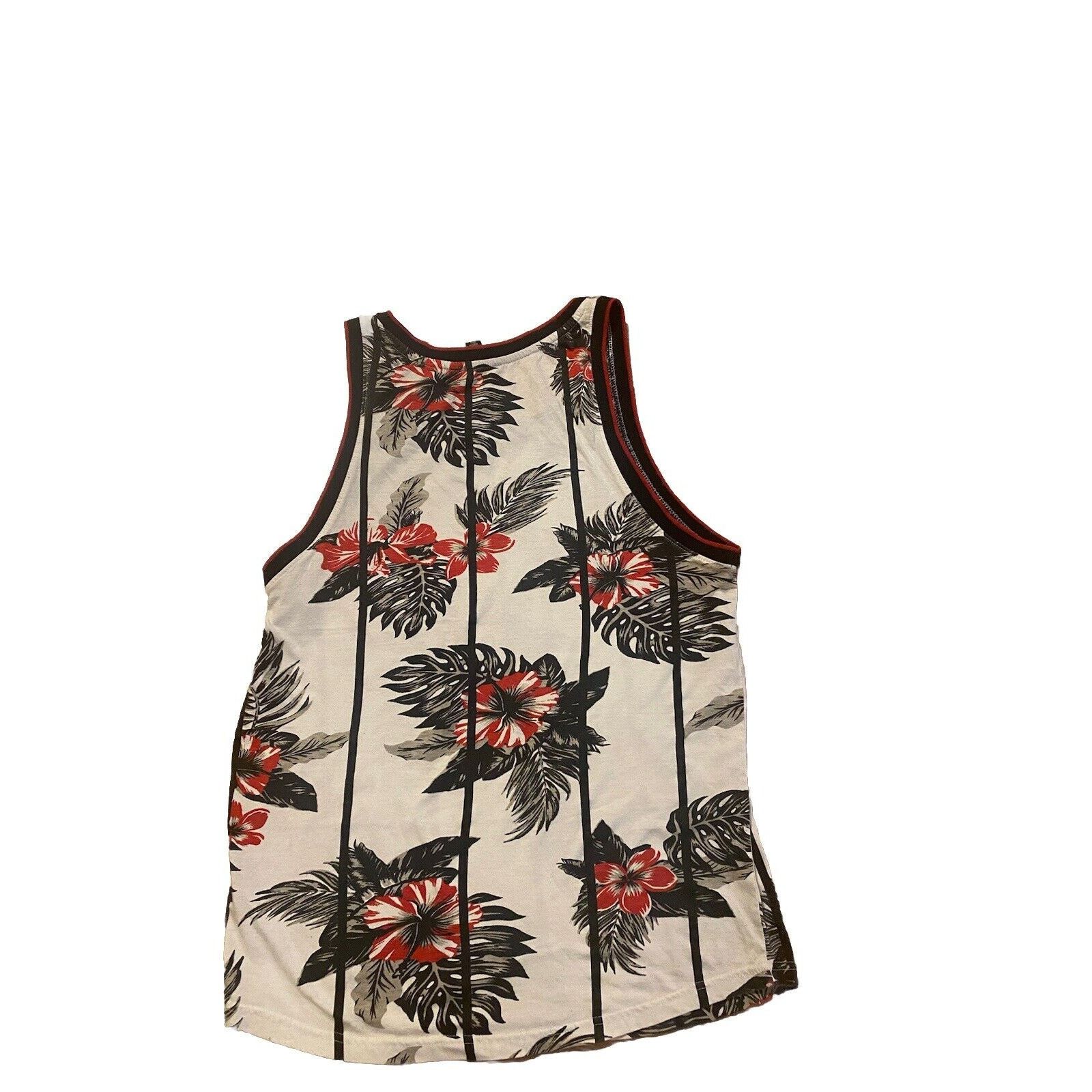 & Other Stories MENS HAWAIIAN FLORAL TEAL BLUE RED TANK TOP T-SHIRT SIZE M Size US M / EU 48-50 / 2 - 2 Thumbnail