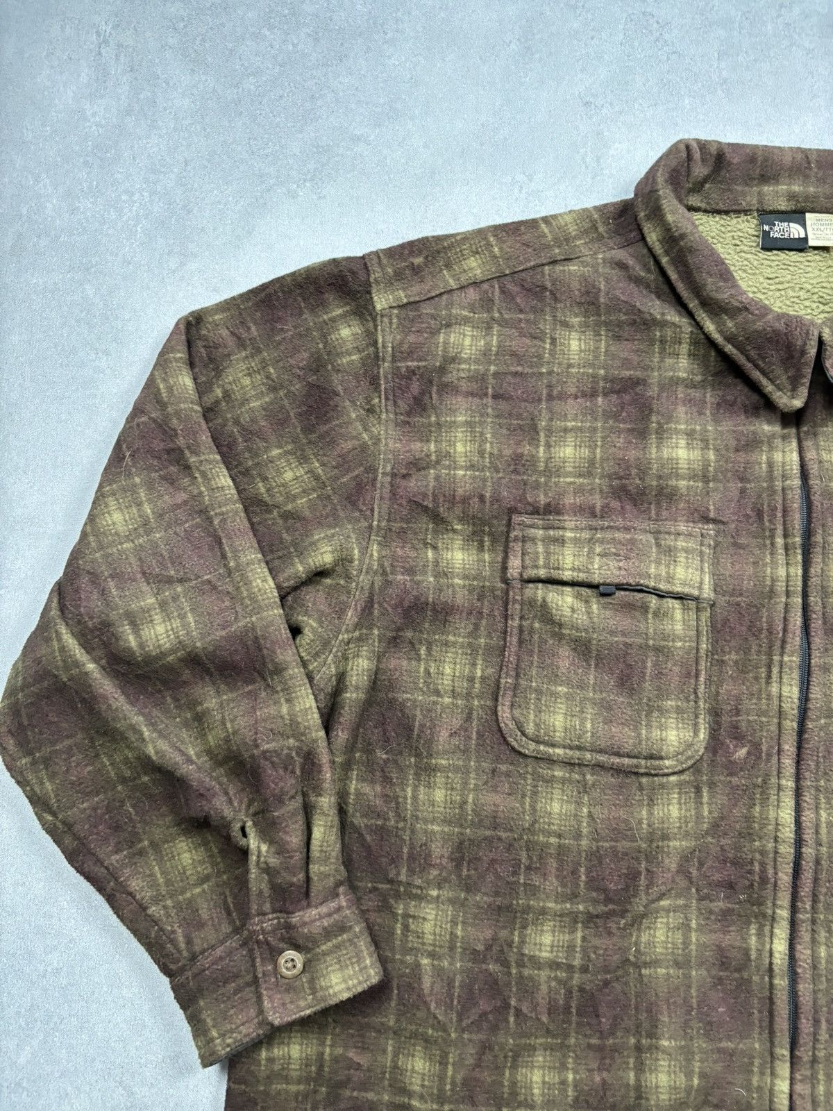 The North Face VTG 90s The North Face Plaid Fleece Lined Zip Up Overshirt Size US XXL / EU 58 / 5 - 5 Thumbnail