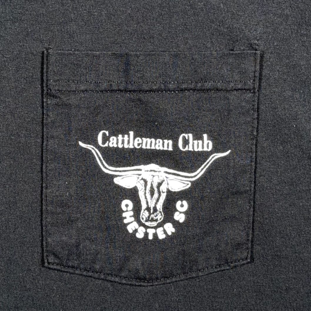 Fruit Of The Loom VINTAGE Fruit of the Loom Cattleman Club Shirt Adult XL Black Pocket 90s Texas Longhorn Mens Size US XL / EU 56 / 4 - 3 Thumbnail