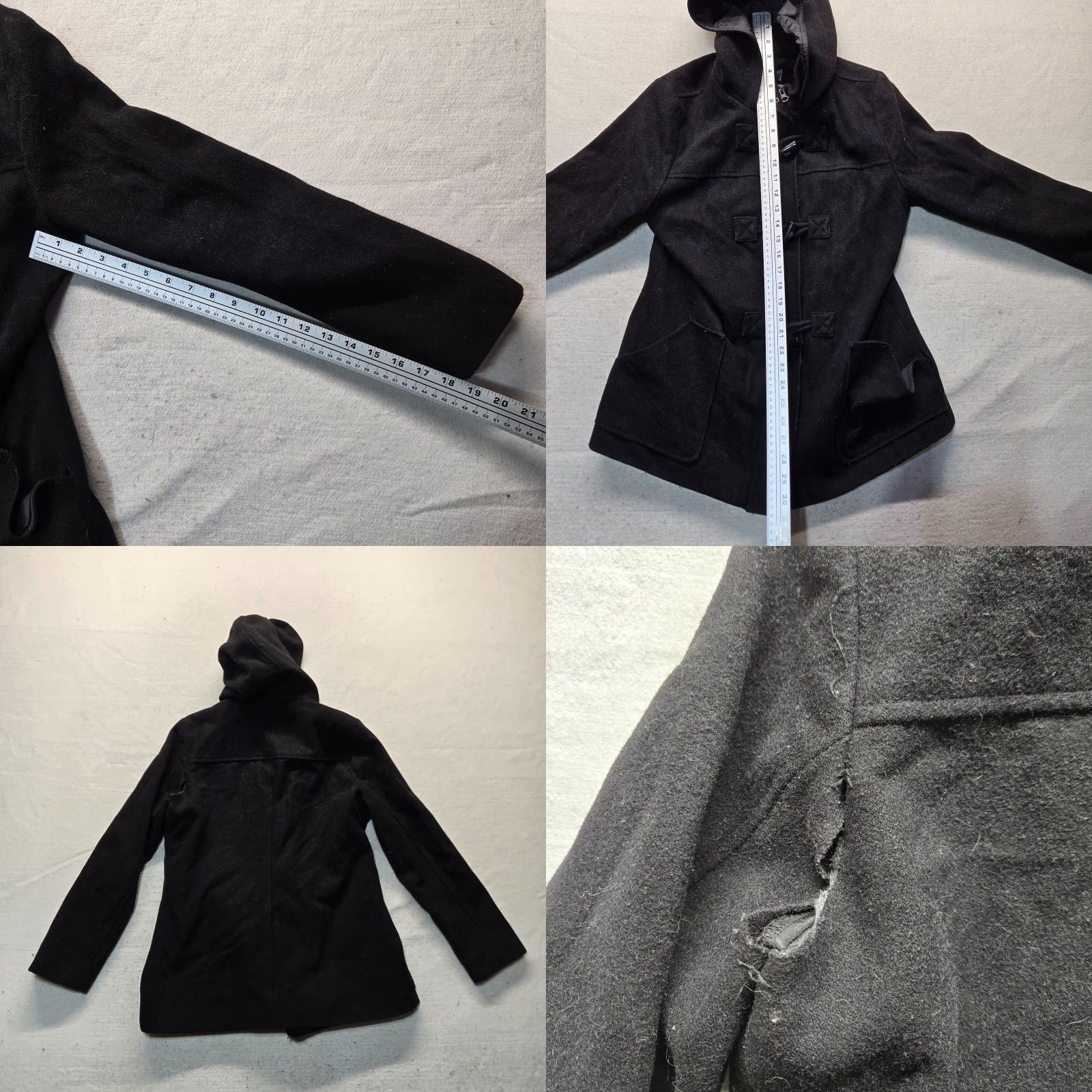 Merona Merona Black Trench Coat Jacket Hooded Adult Women's Size L Large Size L / US 10 / IT 46 - 8 Thumbnail