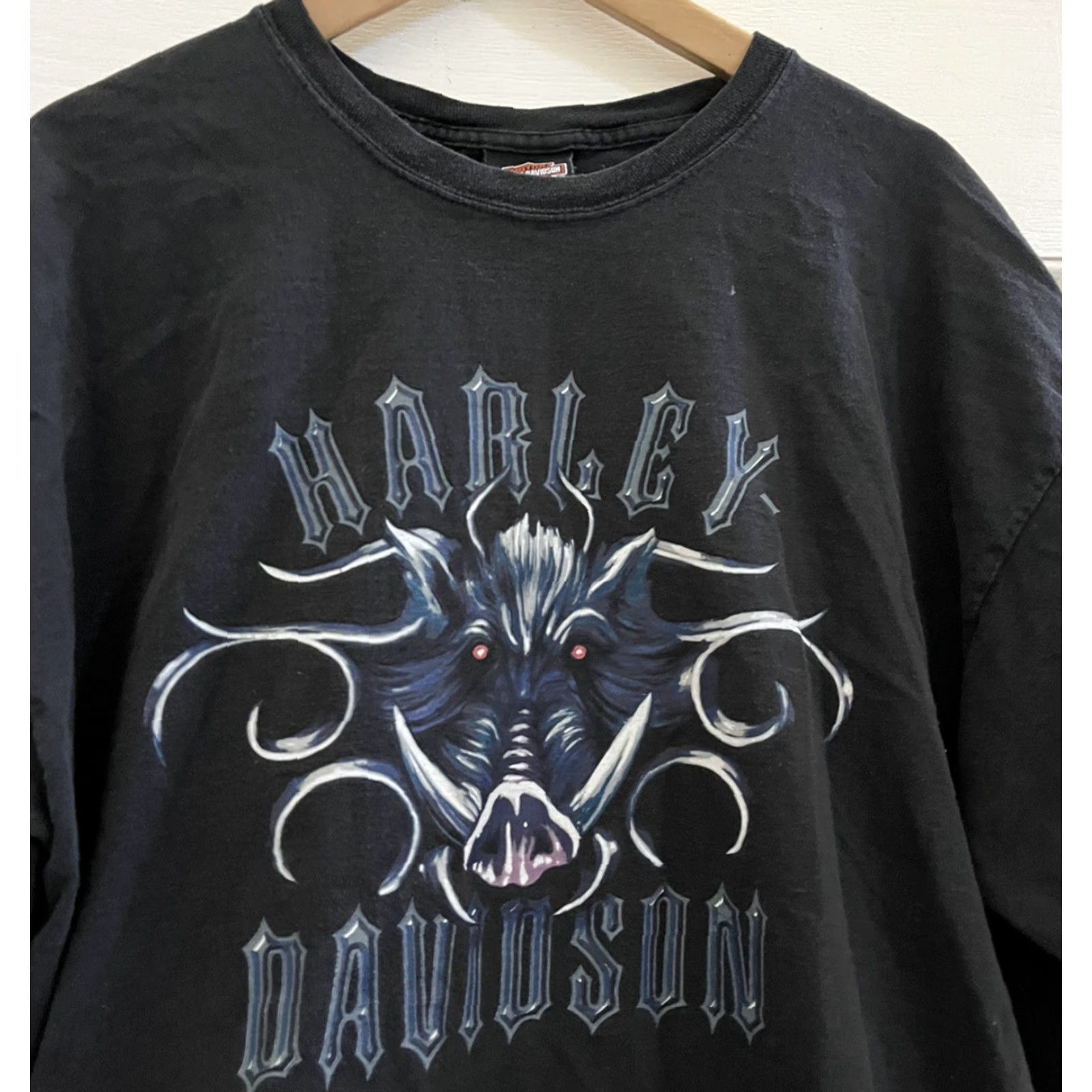 Harley Davidson Harley-Davidson Motorcycles Black Shirt Evil Fire Hog Flames California 2XL Vtg Size US XXL / EU 58 / 5 - 3 Thumbnail