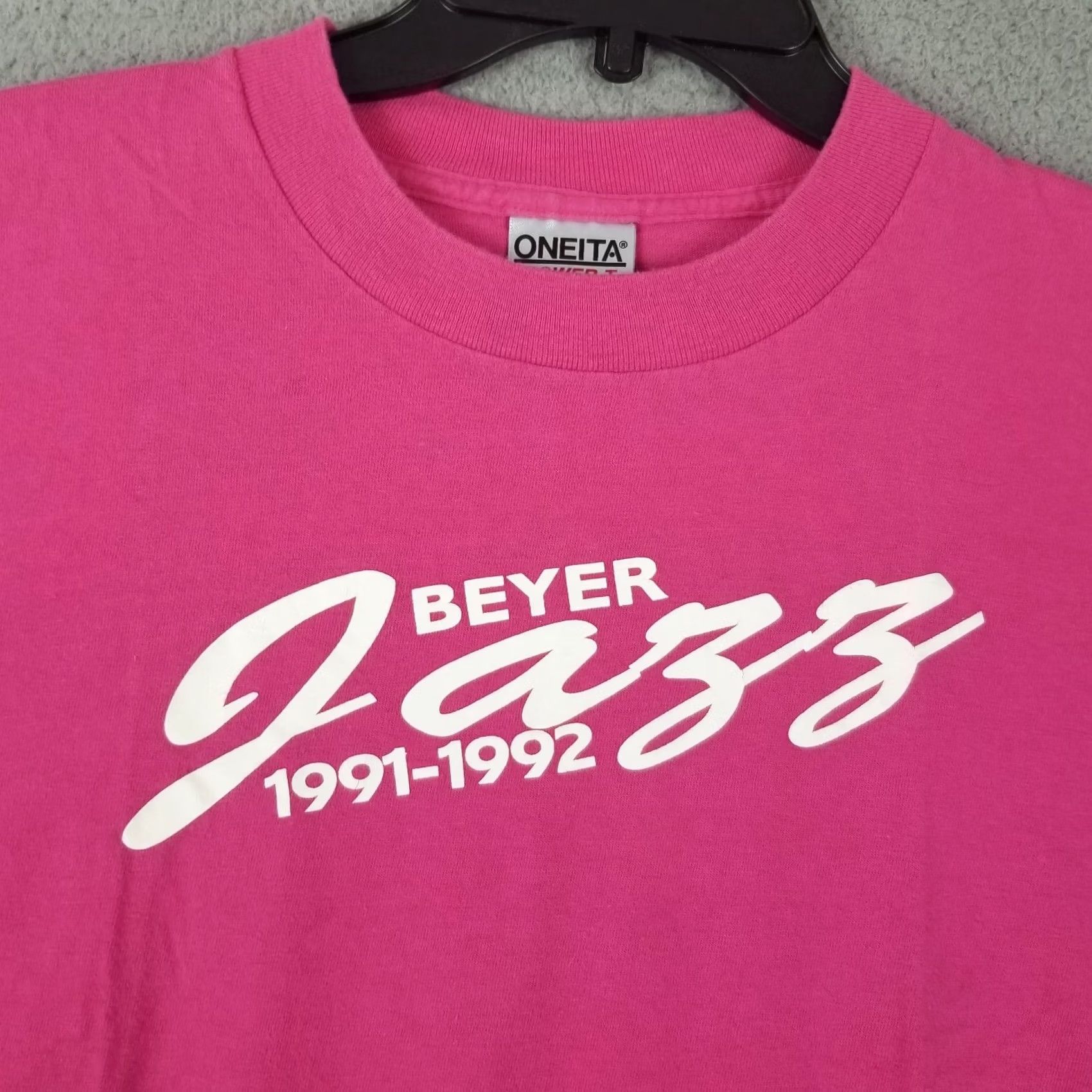 Vintage VINTAGE Beyer JAZZ T SHIRT Adult Large Pink Cotton 19X27 90s Music Mens T-Shirt Size US L / EU 52-54 / 3 - 2 Thumbnail