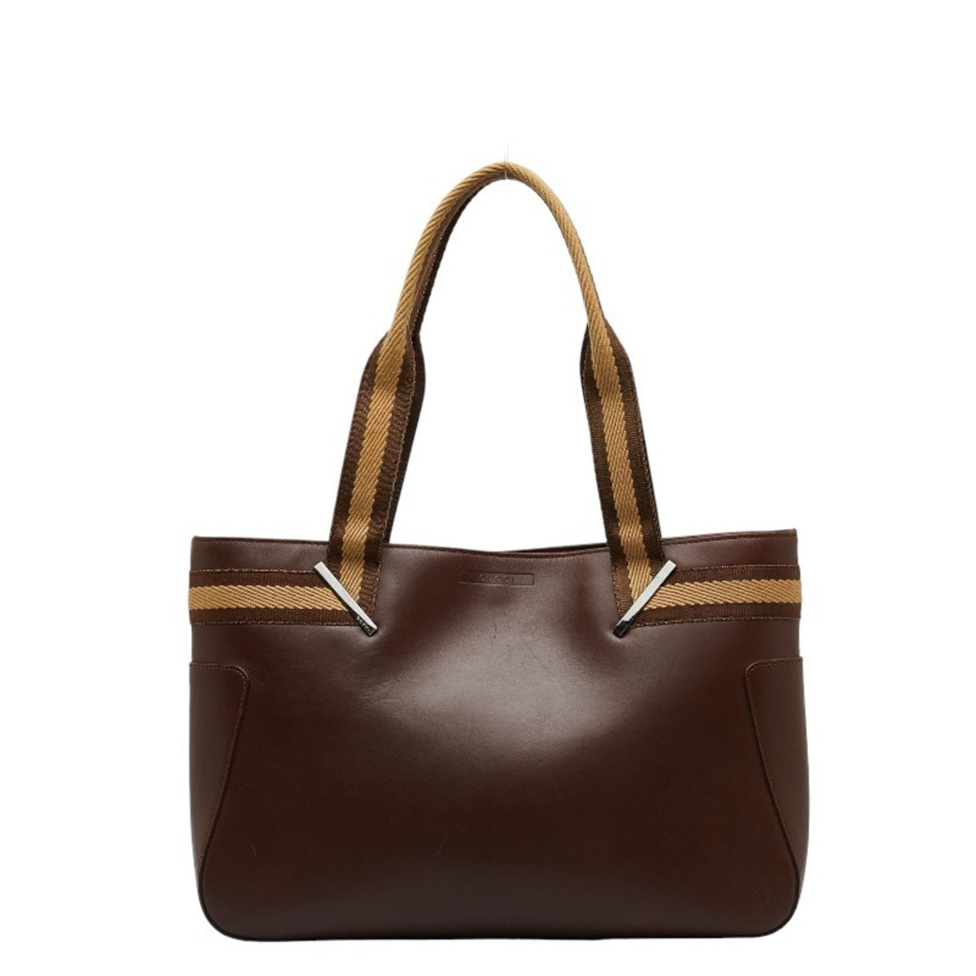 image of Gucci GG Canvas 002 1135 Women's Leather Handbag,tote Bag Brown