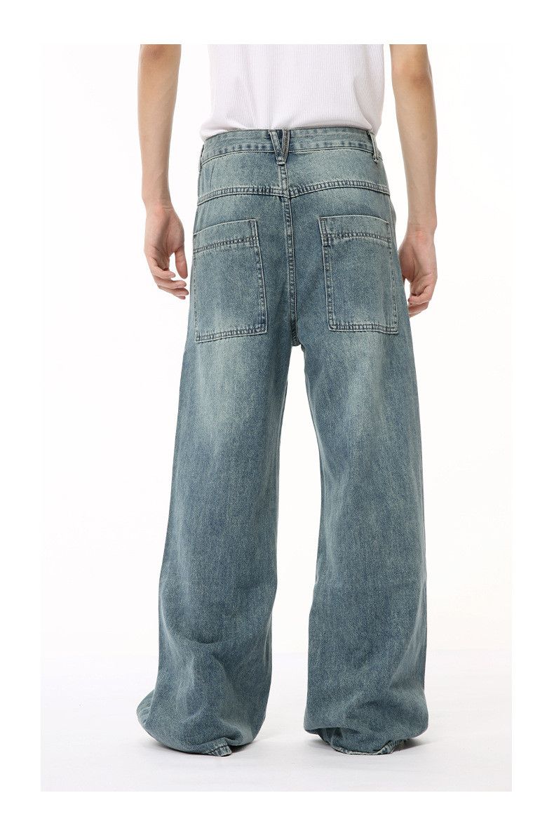 Japanese Brand × Jean Light blue wide-leg loose washed jeans Size US 32 / EU 48 - 5 Thumbnail