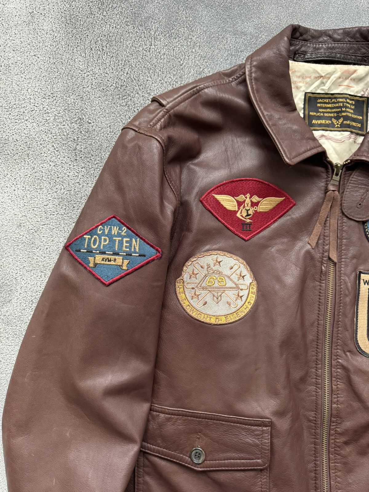 Avirex × Vintage Vintage Avirex G1 TOP GUN Leather Bomber Jacket Size US XL / EU 56 / 4 - 3 Thumbnail