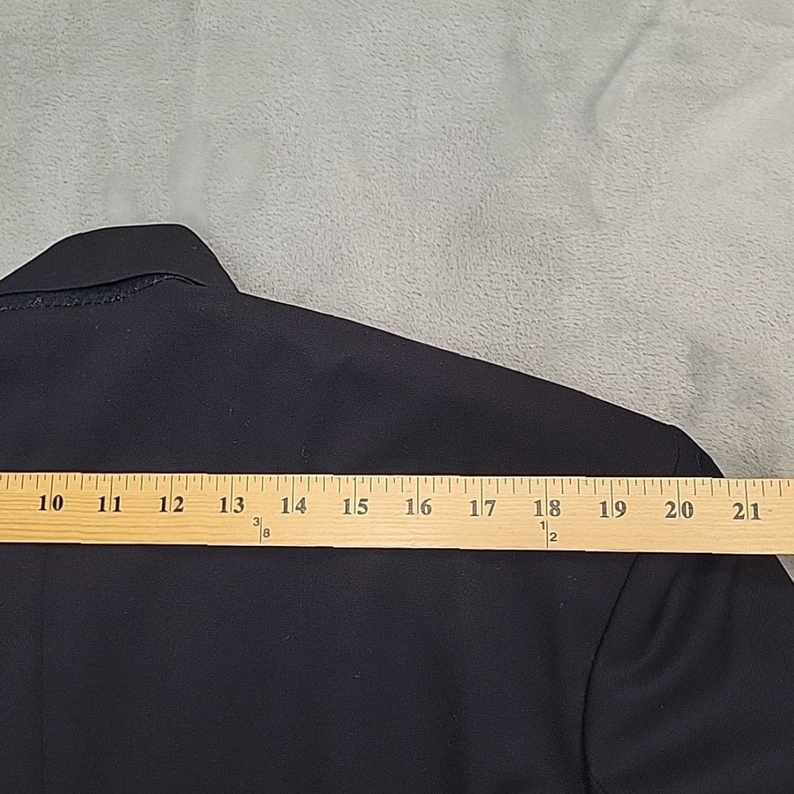 NEXT VINTAGE NEXT Blazer Mens 42L Dark Navy Double Breasted Wool Tailored Formal Classic Jacket Size 42R - 7 Thumbnail