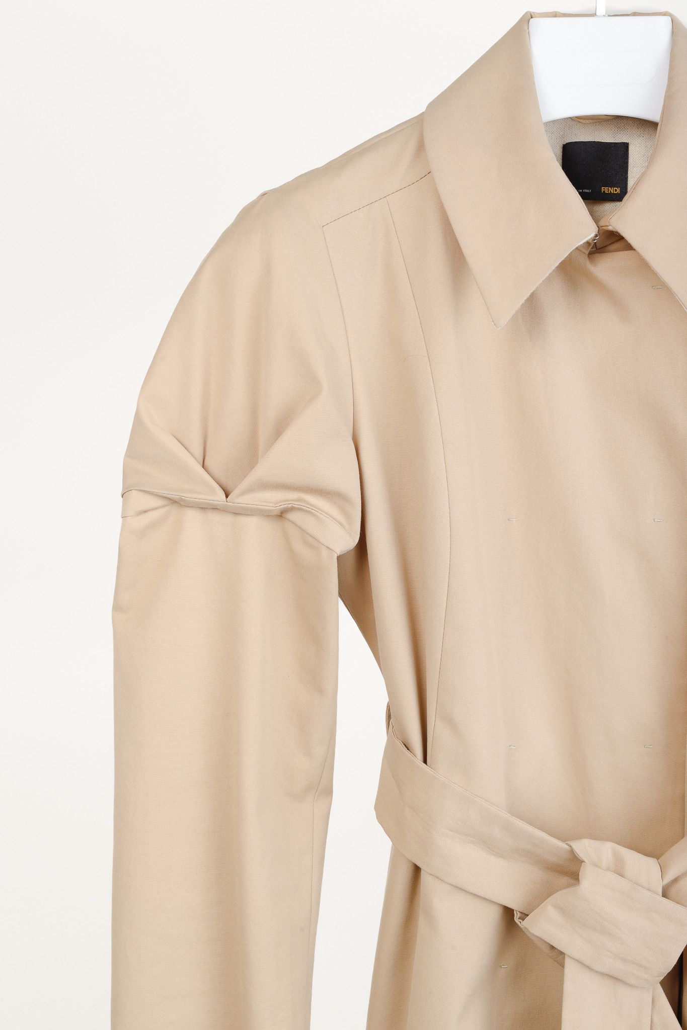Fendi Fendi Tan Cotton Belted Pleated-Sleeve Trench Coat Size M / US 6-8 / IT 42-44 - 5 Thumbnail