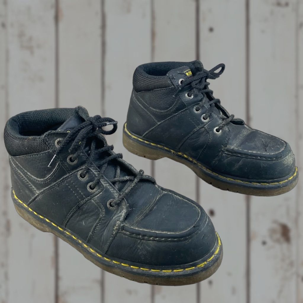 Dr. Martens Dr. Martens Boots Mens 11 Steel Toe Darby Black Leather Industrial Work/Combat Boot Size US 10 / EU 43 - 1 Thumbnail