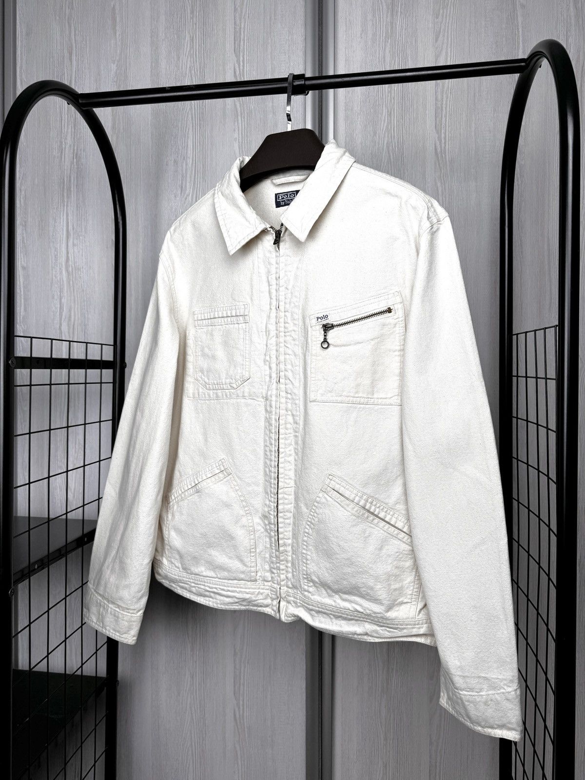 Polo Ralph Lauren Polo Ralph Lauren beige vintage 00’s denim zip up jacket L Size US L / EU 52-54 / 3 - 5 Thumbnail