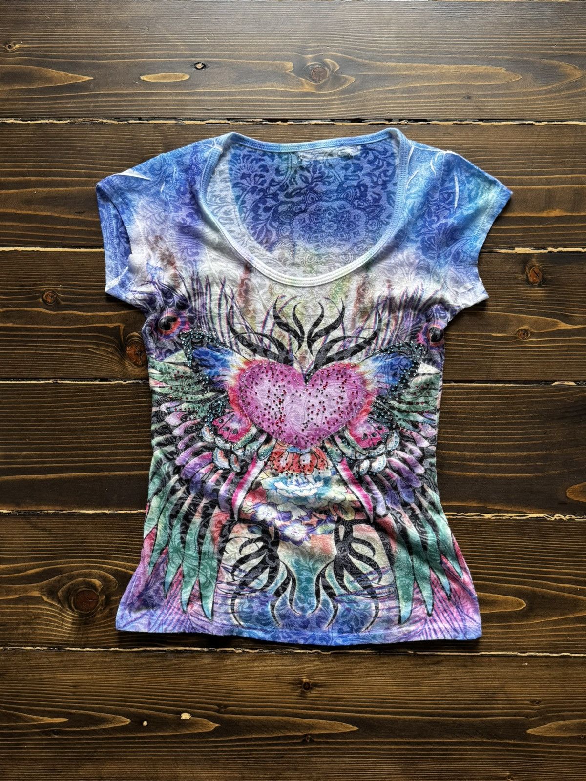 Y2K Ed Hardy Style Glamour Printed Tank Top
