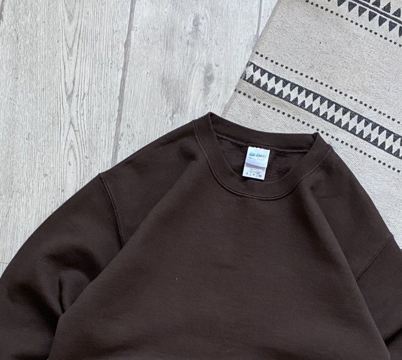 Hanes 🤎 Vintage Y2K Blank Brown Sweatshir Gildan Russel Size US S / EU 44-46 / 1 - 6 Thumbnail