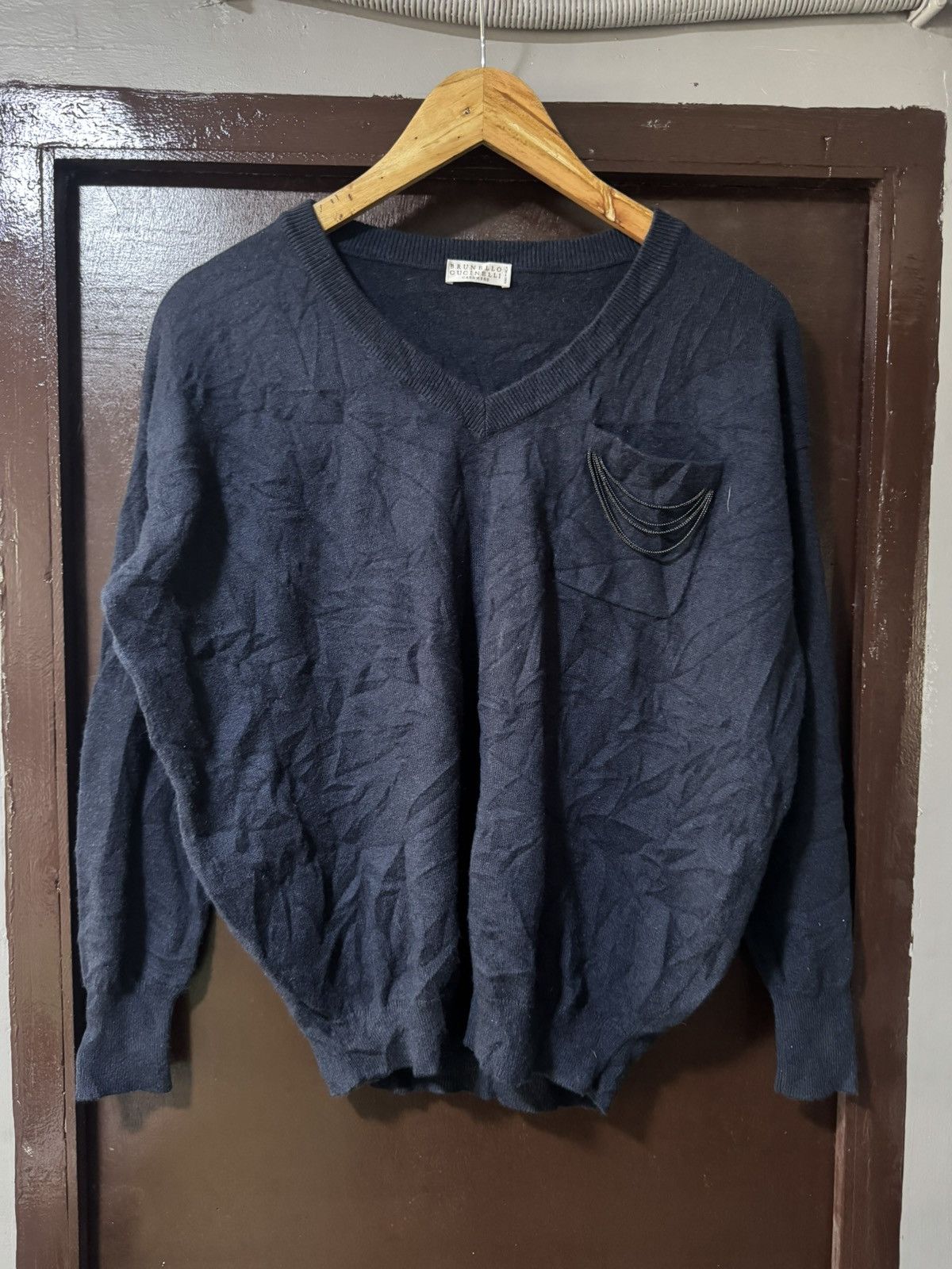 Brunello Cucinelli BRUNELLO CUCINELLI V-NECK SWEATER Size XS / US 0-2 / IT 36-38 - 1 Thumbnail