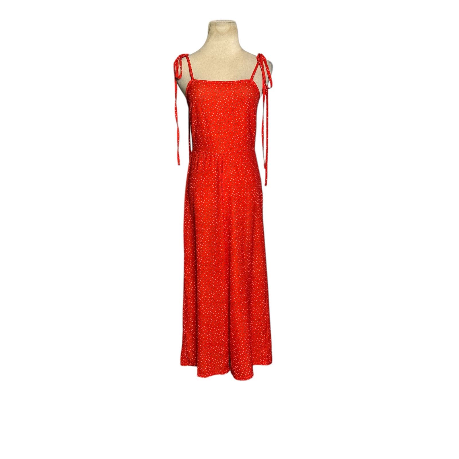 Boohoo Boohoo red white polka dots wide leg jumpsuit size 0 Size 25" / US 0 / IT 36 - 15 Thumbnail