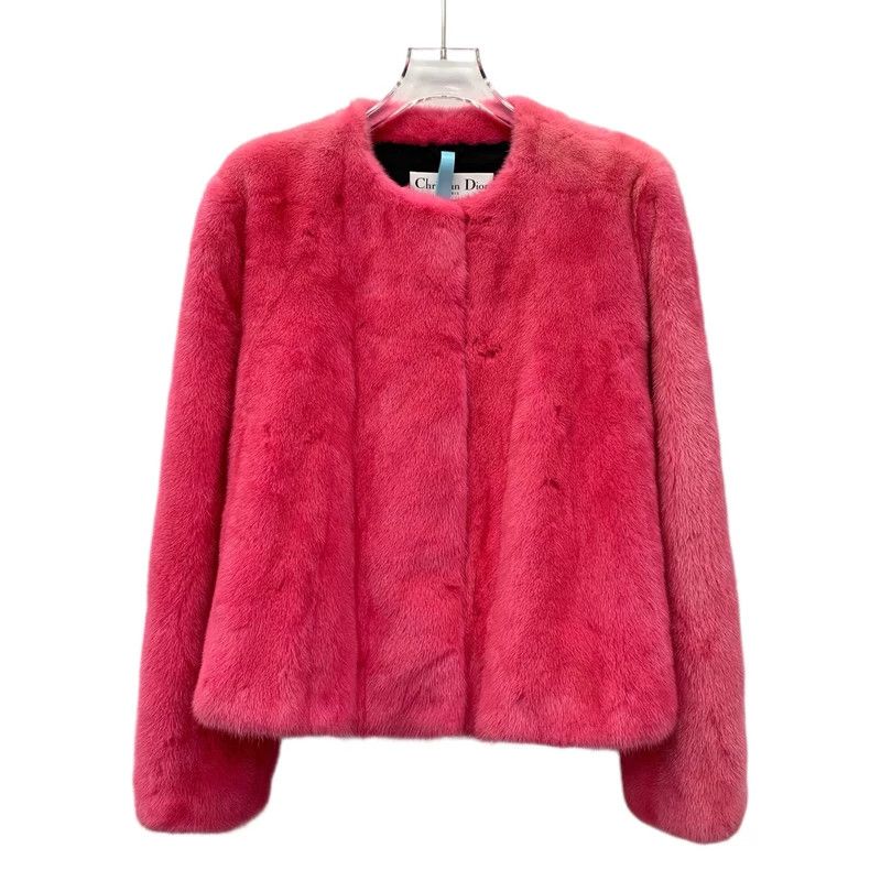 Dior Dior Rose-red mink long-sleeved fur jacket Size XS / US 0-2 / IT 36-38 - 1 Thumbnail