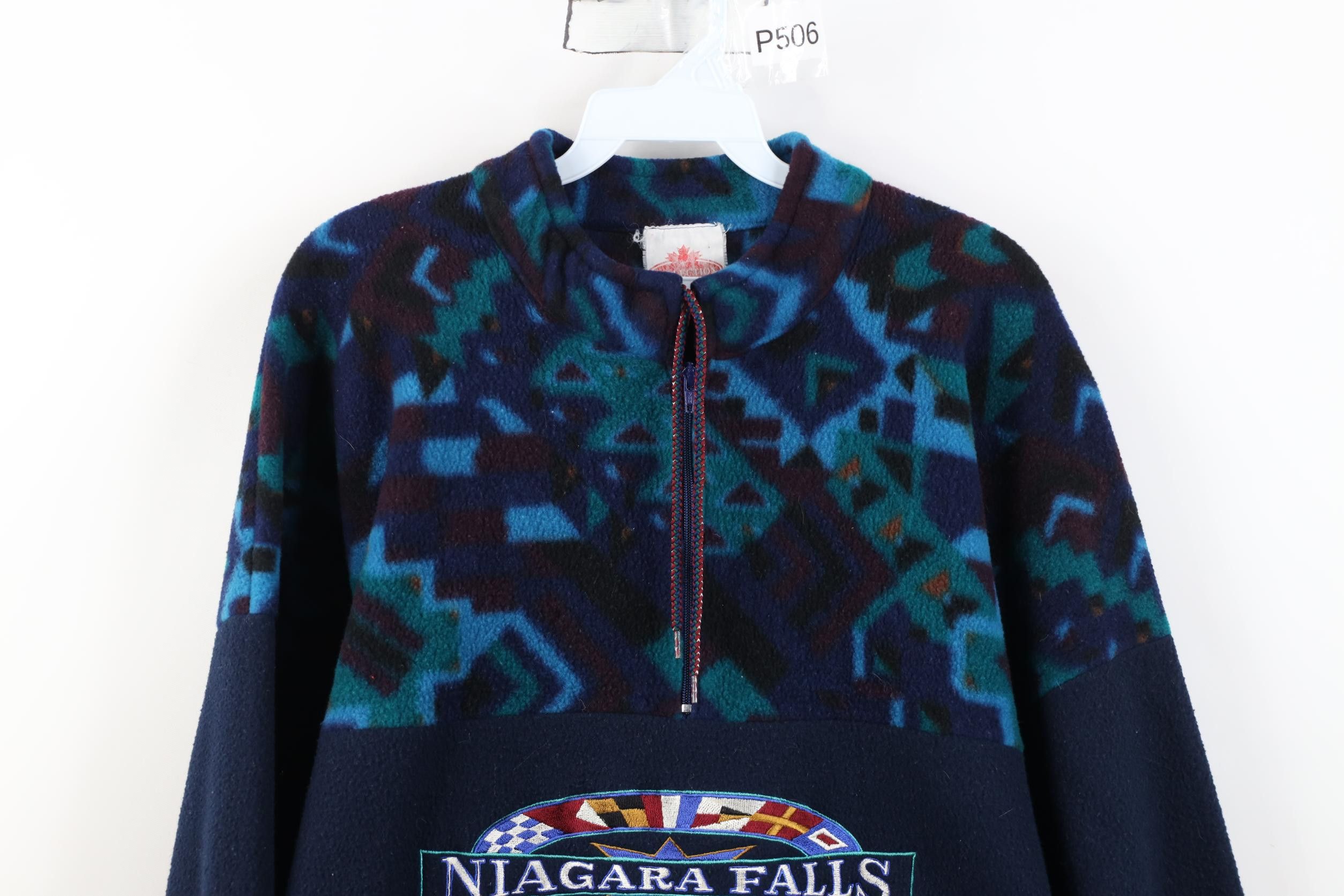 Vintage Vtg 90s Streetwear Niagara Falls 1/4 Zip Fleece Sweater Size XXL / US 16-18 / IT 52-54 - 2 Thumbnail