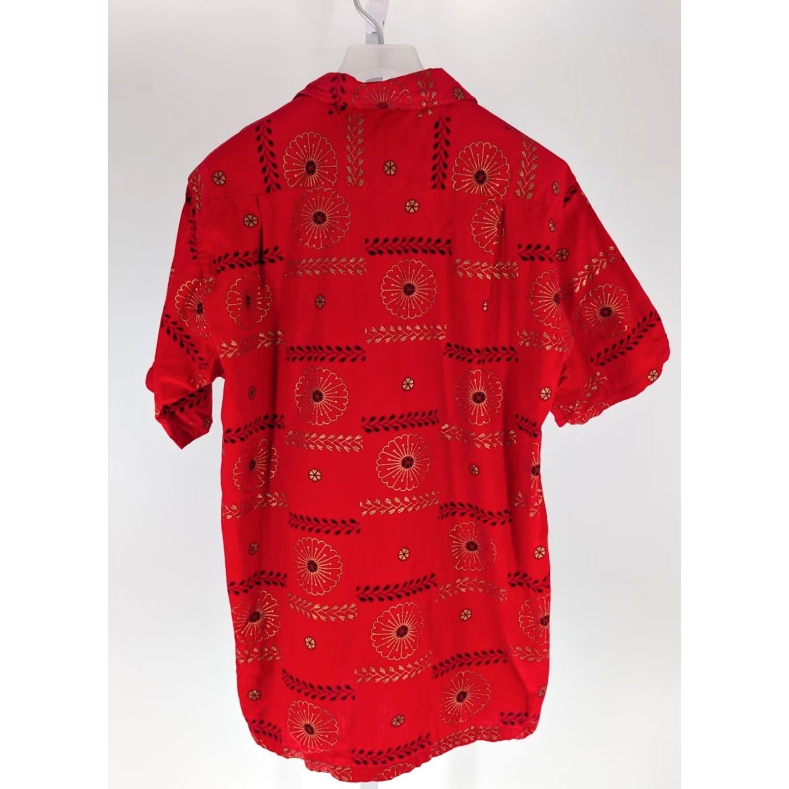 Atomic VINTAGE The Players Camp Shirt Rockabilly 1950s Short Sleeve Cotton Red Gold Atomic Floral M Mens Shirt Size US M / EU 48-50 / 2 - 3 Thumbnail