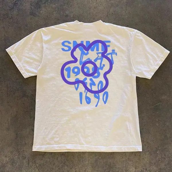 Japanese Brand Kinuka x Ryou Blue flower retro all-match cotton t-shirt Size US L / EU 52-54 / 3 - 5 Thumbnail