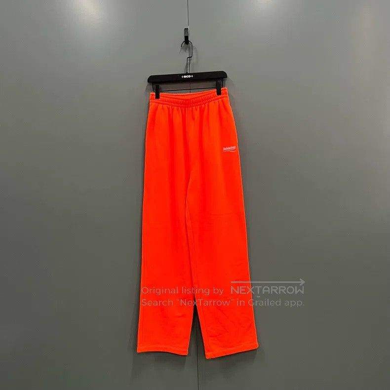 Balenciaga Balenciaga size S Orange Embroidered Logo Sweatpants Size US 27 - 1 Thumbnail