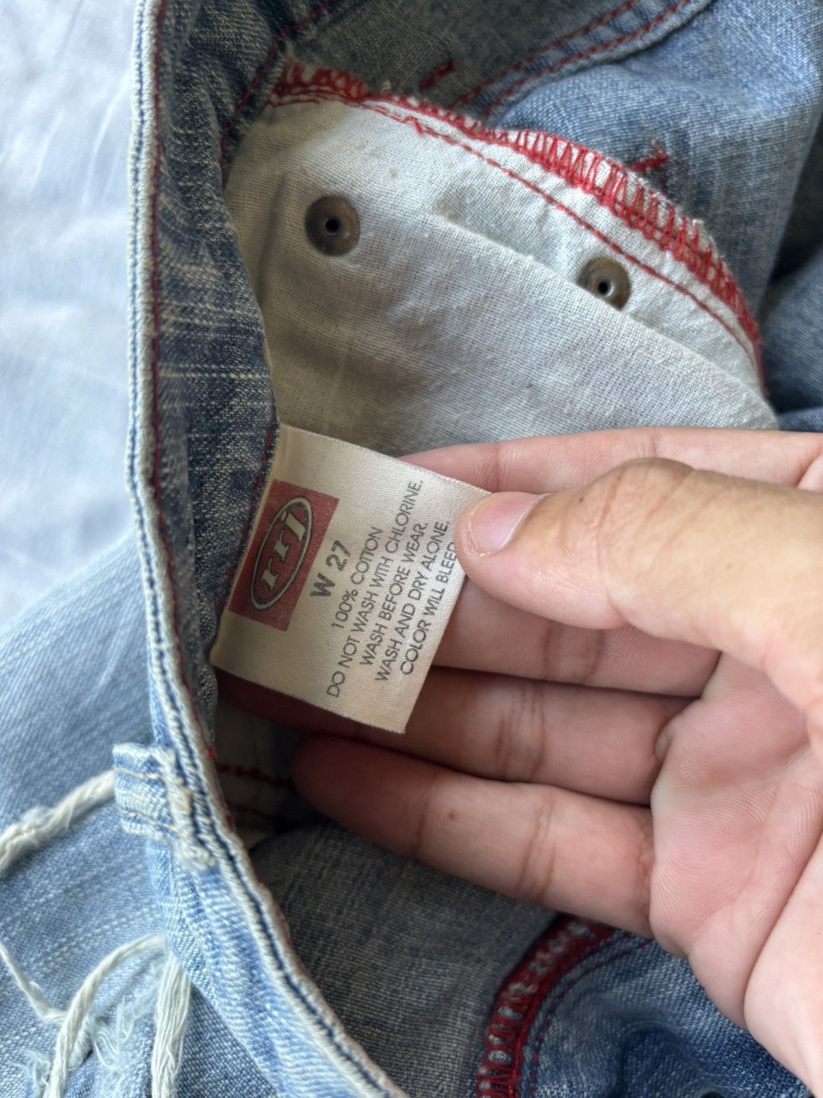 Japanese Brand VINTAGE FLARE JEANS DISTRESSED DENIM RRJ LOW RISE JEANS Size US 30 / EU 46 - 12 Thumbnail