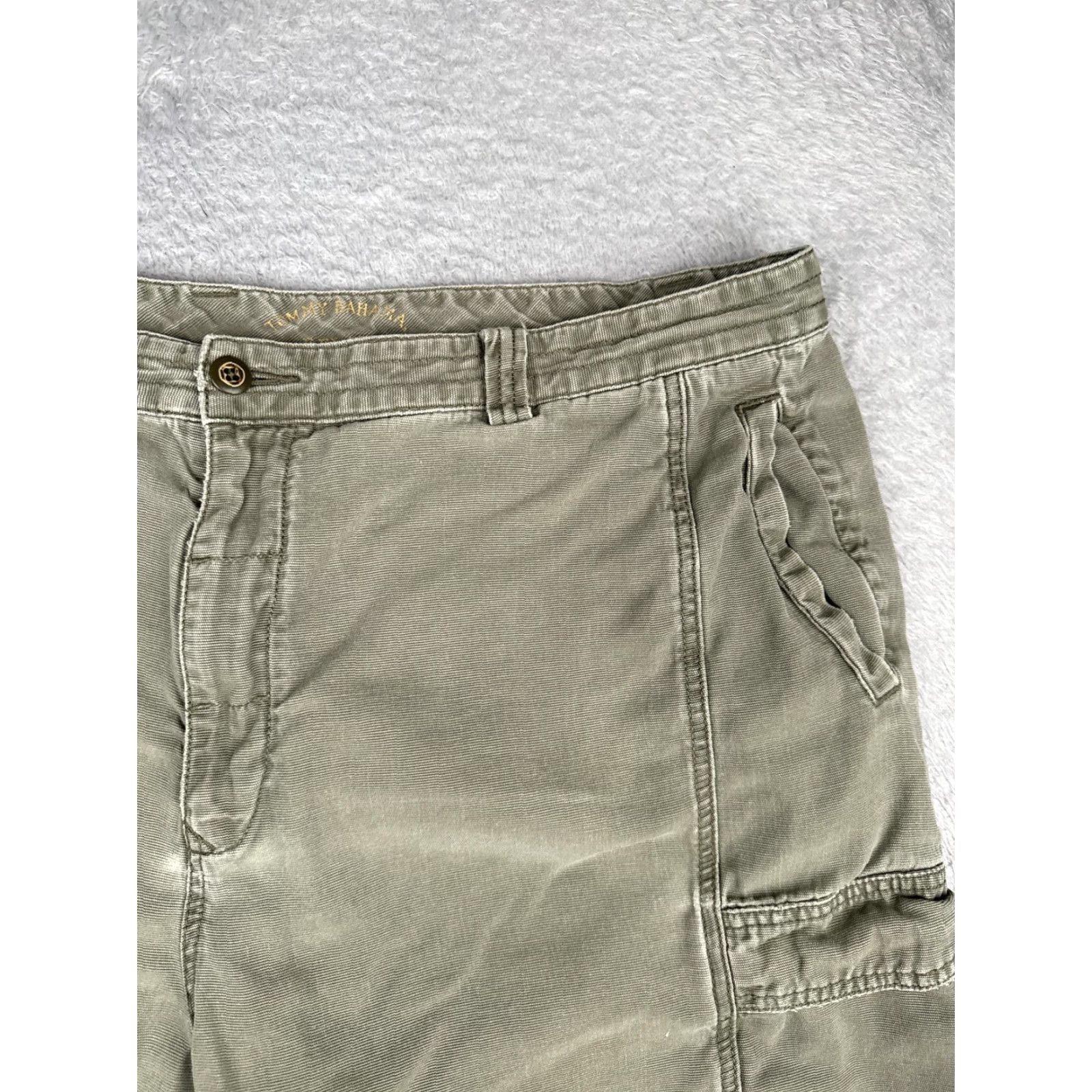 Tommy Bahama Tommy Bahama Shorts Mens 44 Olive Green Cargo Cotton Casual Relax Pockets Size US 44 / EU 60 - 5 Thumbnail