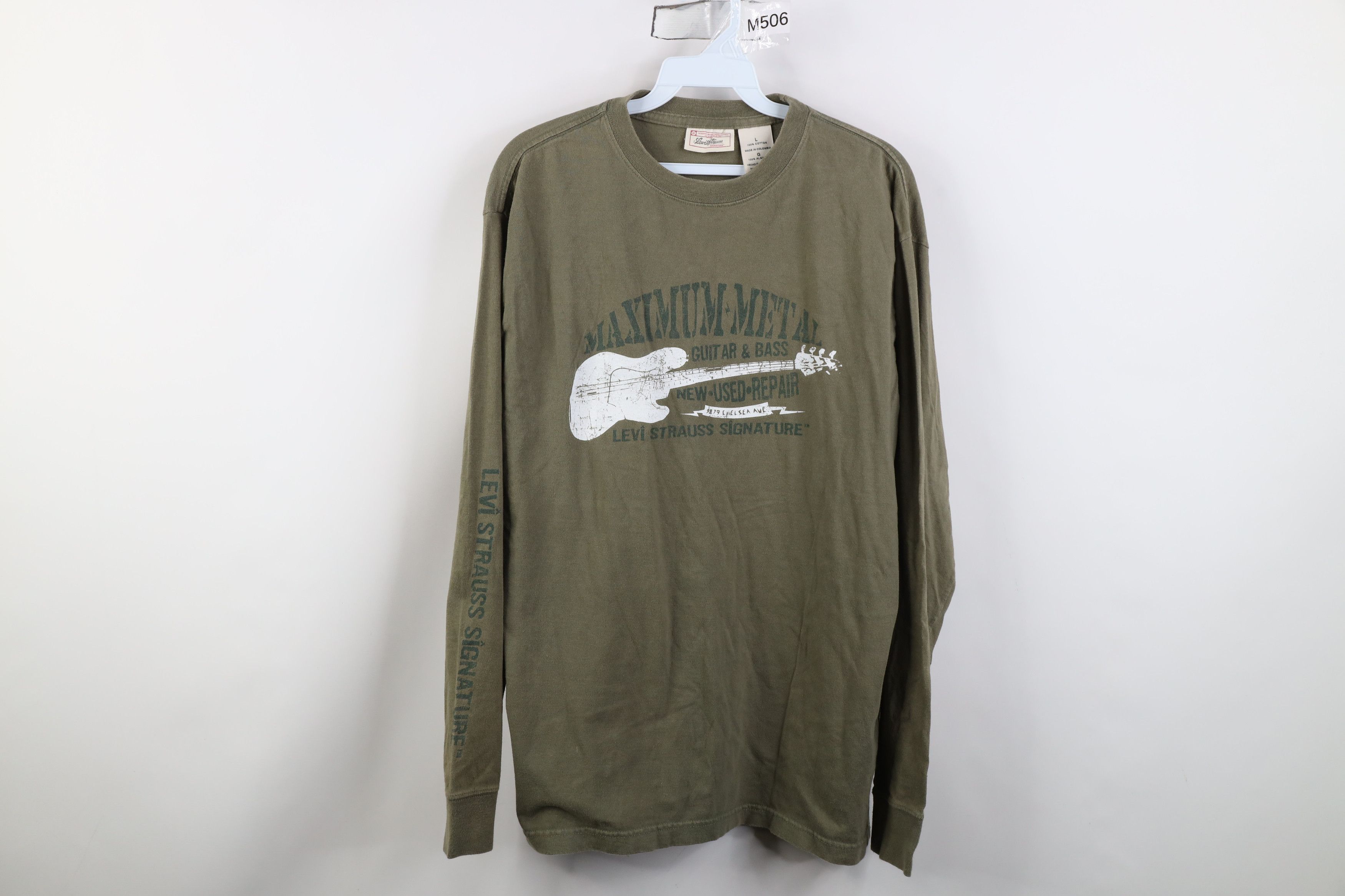 Levi's Vintage Y2K 2003 Levis Metal Guitar Long Sleeve T-Shirt Size US L / EU 52-54 / 3 - 1 Thumbnail
