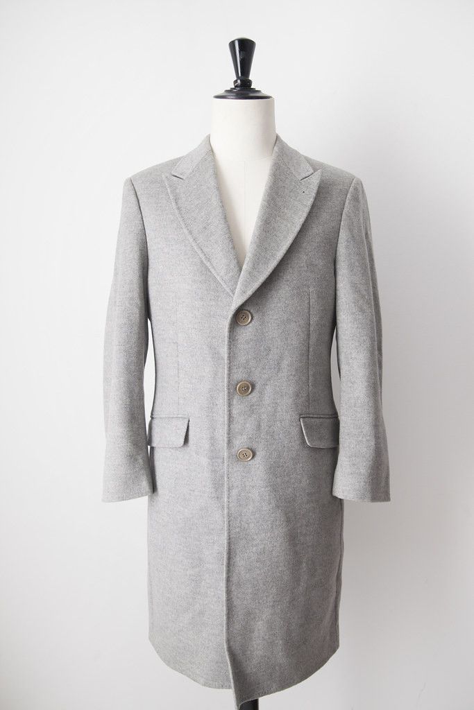image of Carven Wool Cashmere Coat in Grey, Men's (Size Small)