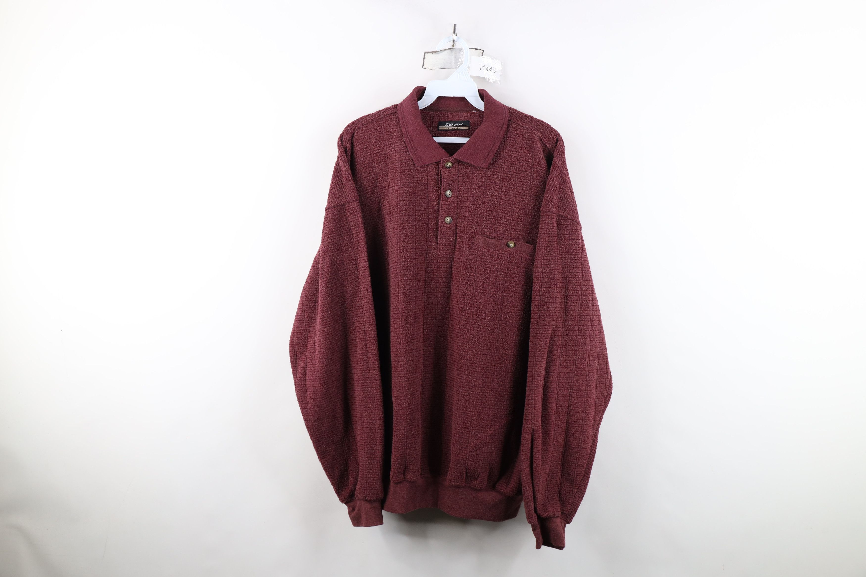 Vintage Vintage 90s Streetwear Fleece Collared Pullover Sweatshirt Size US XL / EU 56 / 4 - 1 Thumbnail