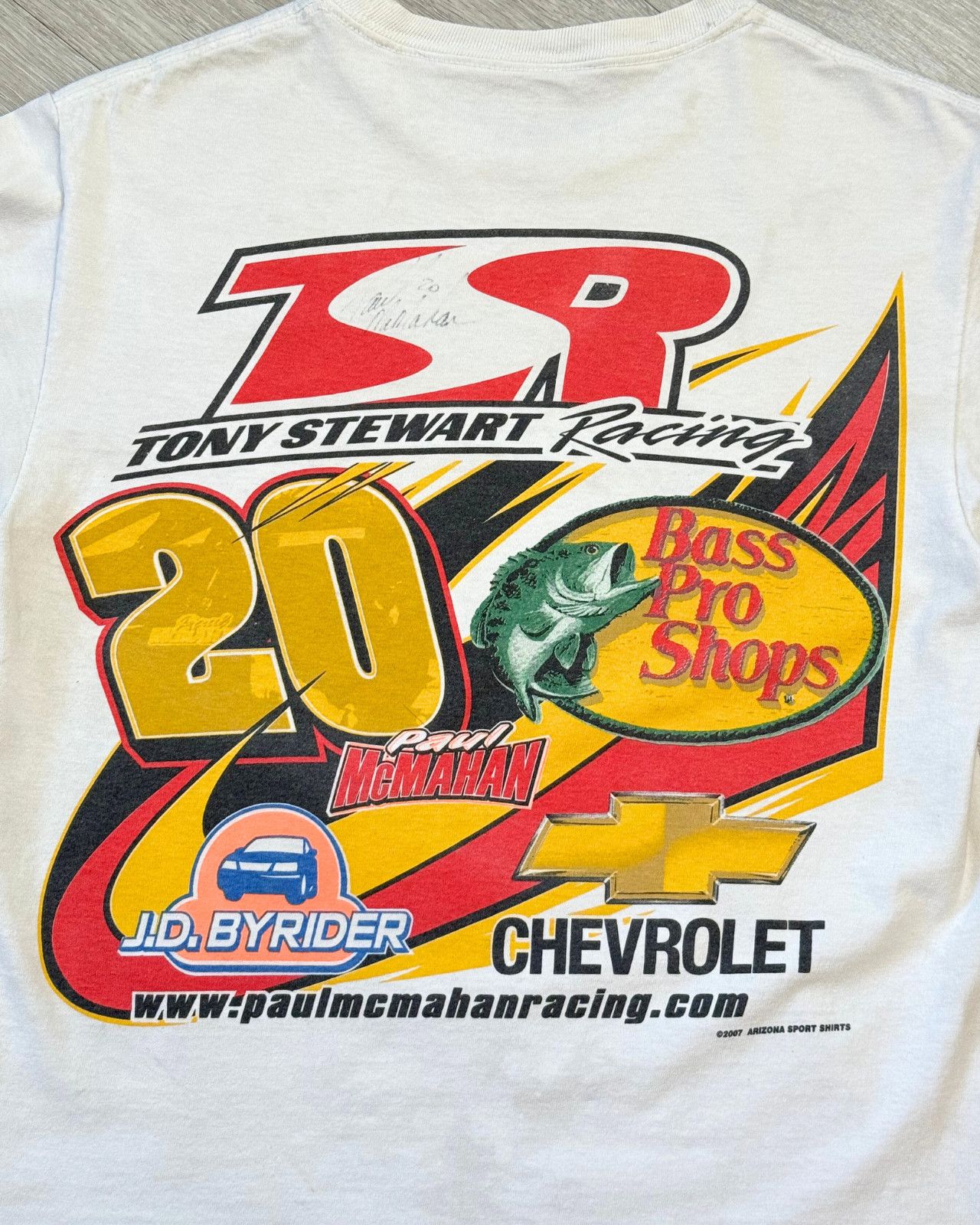 Vintage Rare 2007 Signed Paul McMahan Sprint Car Racing TShirt Small Size US S / EU 44-46 / 1 - 4 Thumbnail