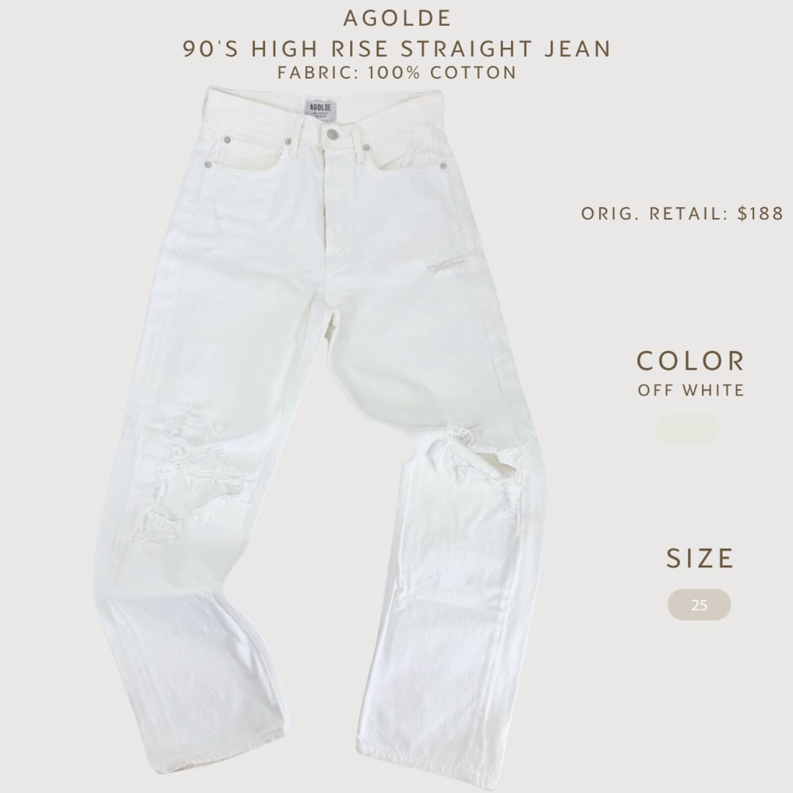 Agolde AGOLDE 90s High Rise Straight Jeans 25 Size 25" / US 0 / IT 36 - 2 Thumbnail