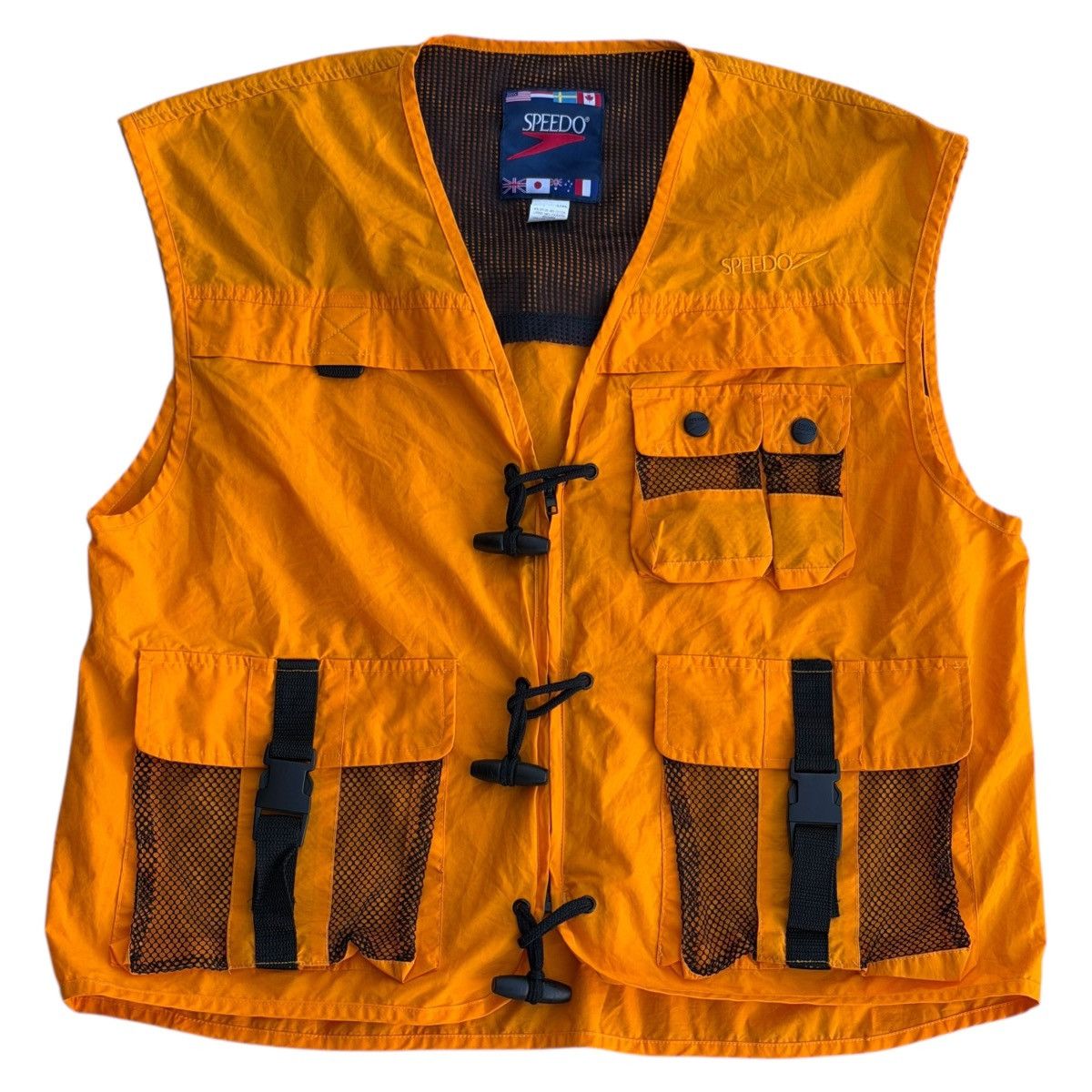 Speedo Vintage Speedo Vest Bright Orange Toggle Outdoor Activewear Size US L / EU 52-54 / 3 - 1 Thumbnail
