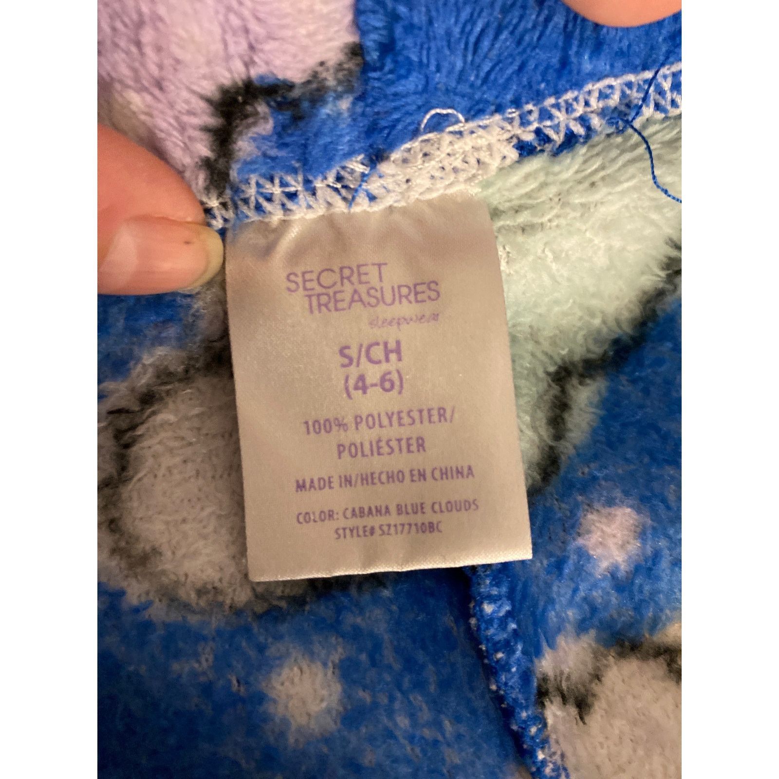 Other Cozy Cloud Print Pajama Pants Blue Fleece Lounge S Size ONE SIZE - 3 Thumbnail
