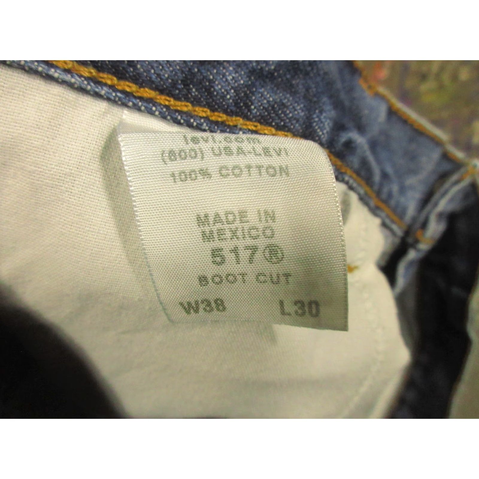 Levi's Levi's 517 Jeans 38x30 Dark Wash Denim Bootcut 5-Pocket Cotton Regular Men’s Blue Classic USA 1990s Style Size US 38 / EU 54 - 4 Thumbnail
